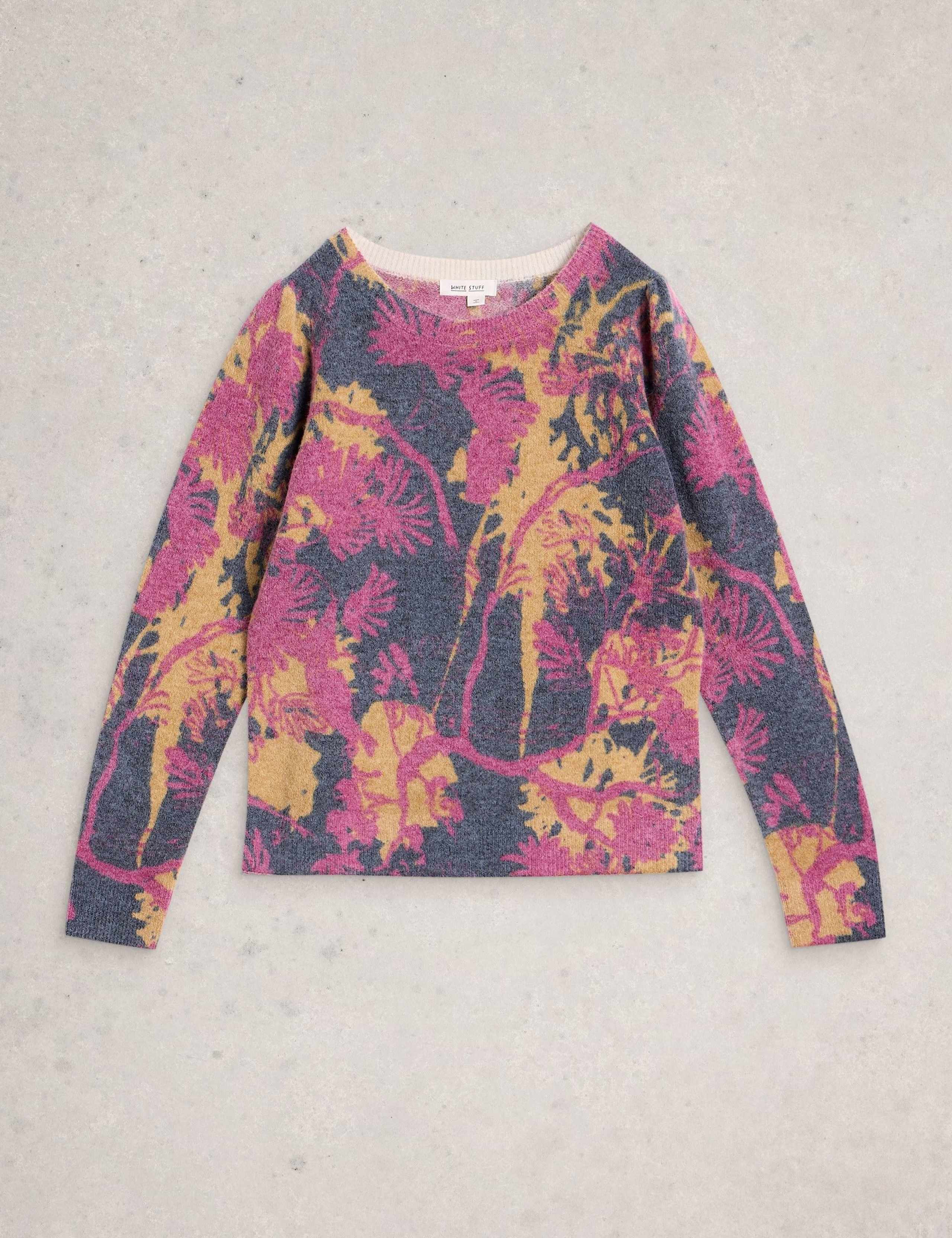 Wool Blend Printed Crew Neck Jumper 2 of 6