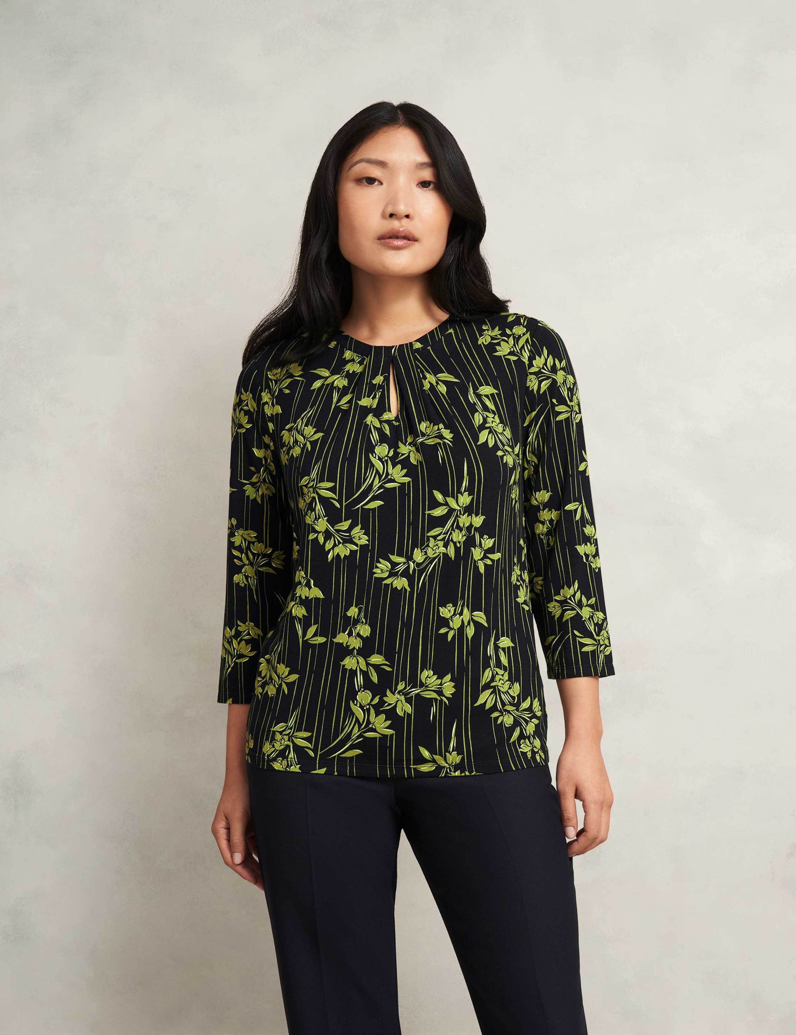 Floral Crew Neck Blouse 1 of 6