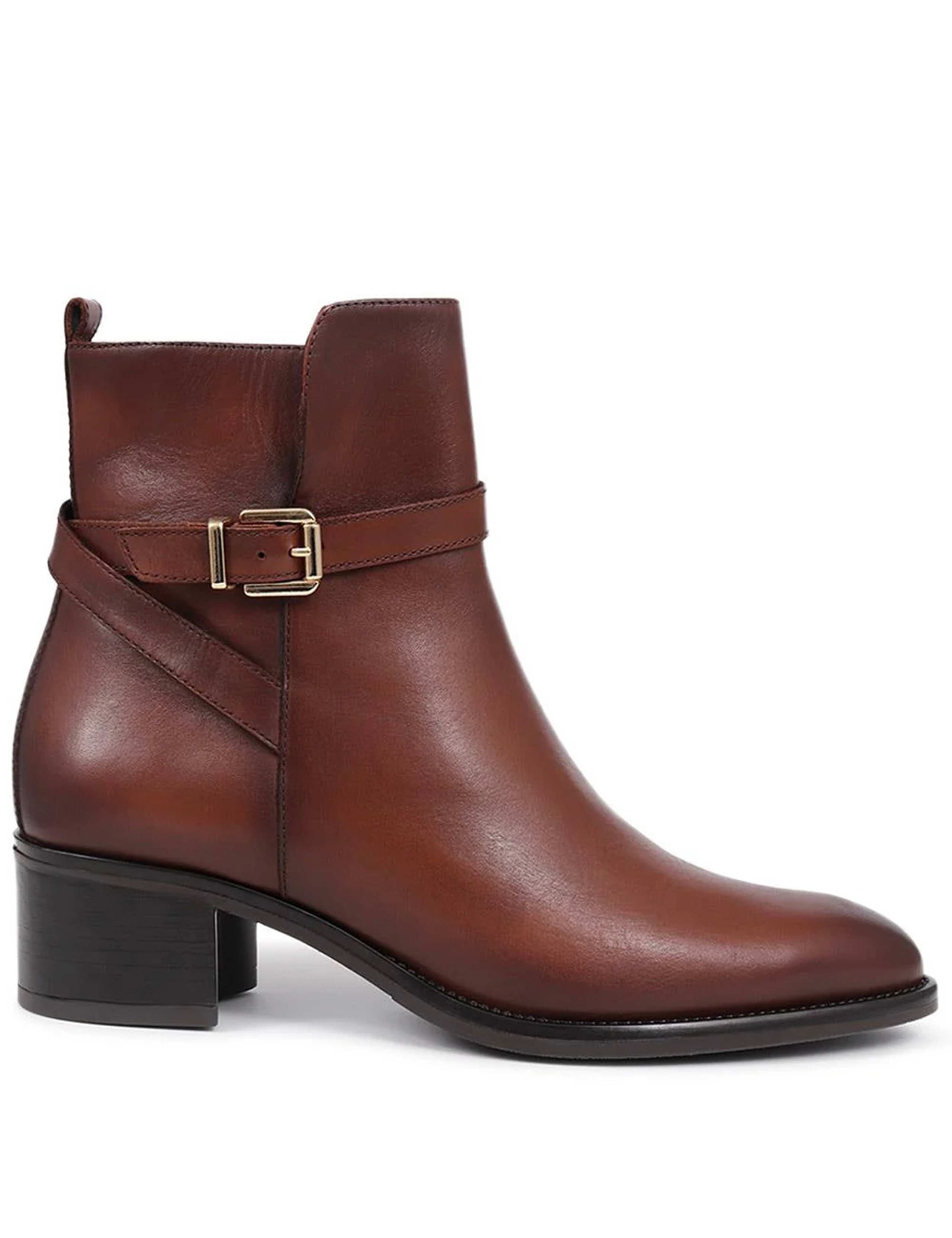 Leather Block Heel Ankle Boots 2 of 6