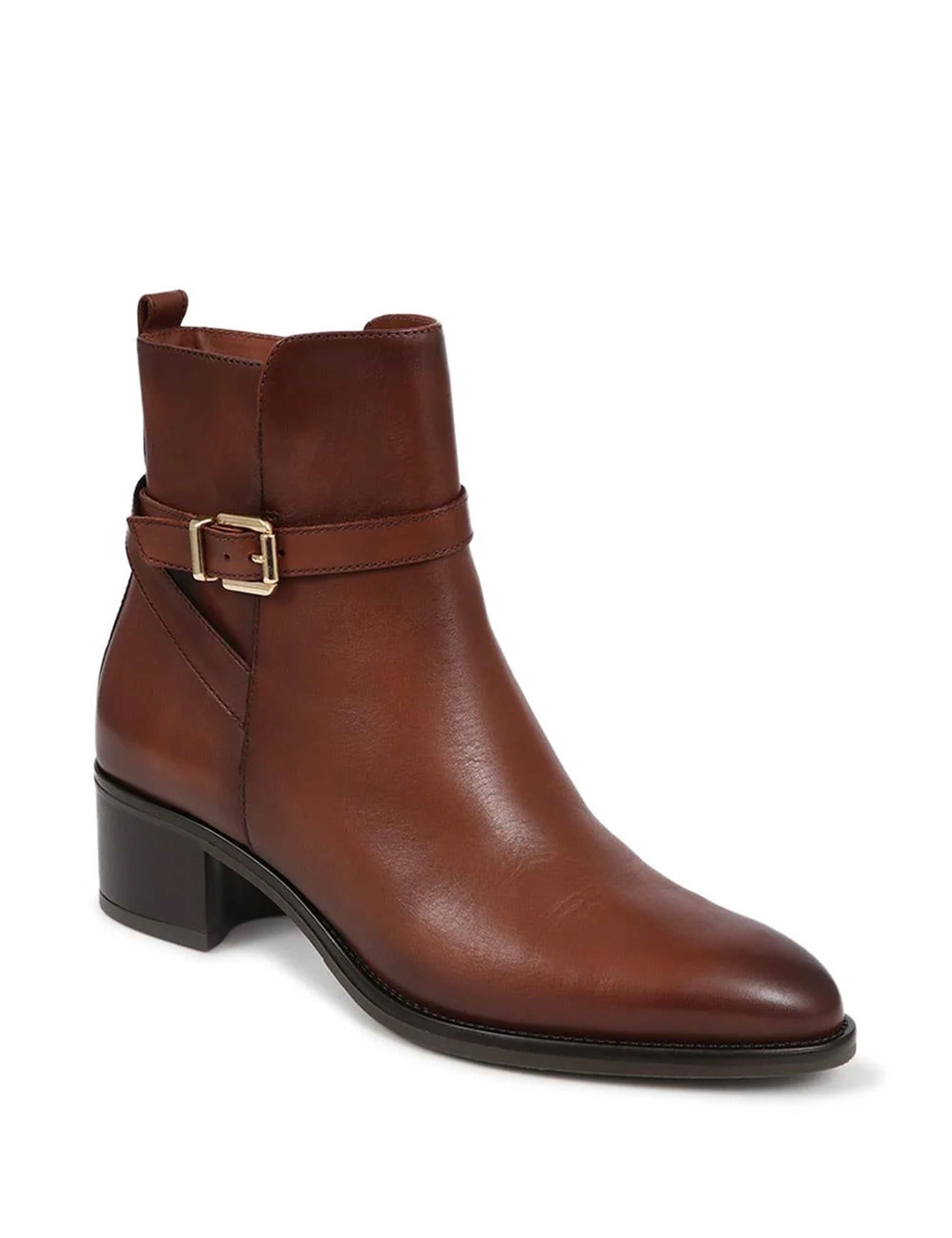Leather Block Heel Ankle Boots 3 of 6