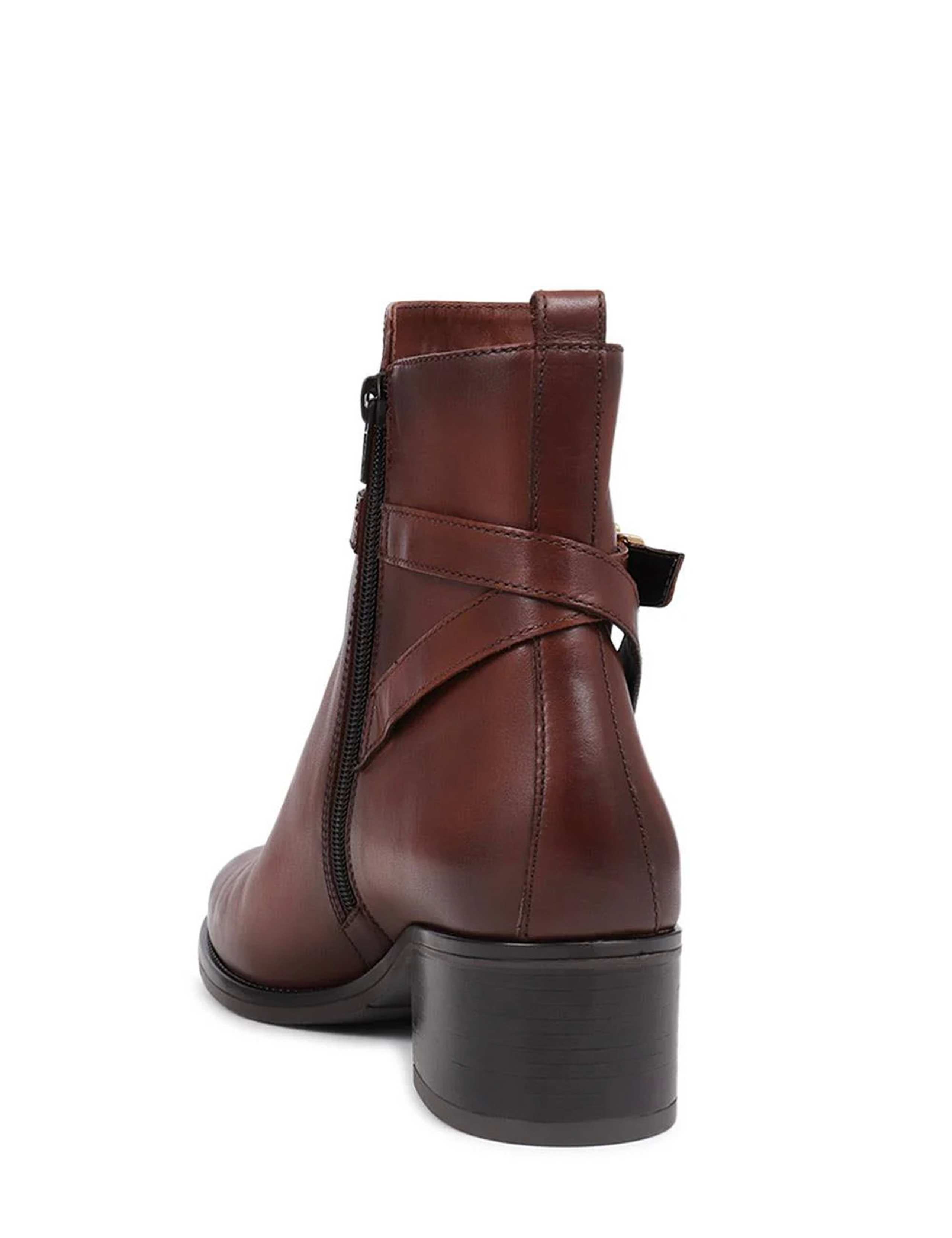 Leather Block Heel Ankle Boots 4 of 6