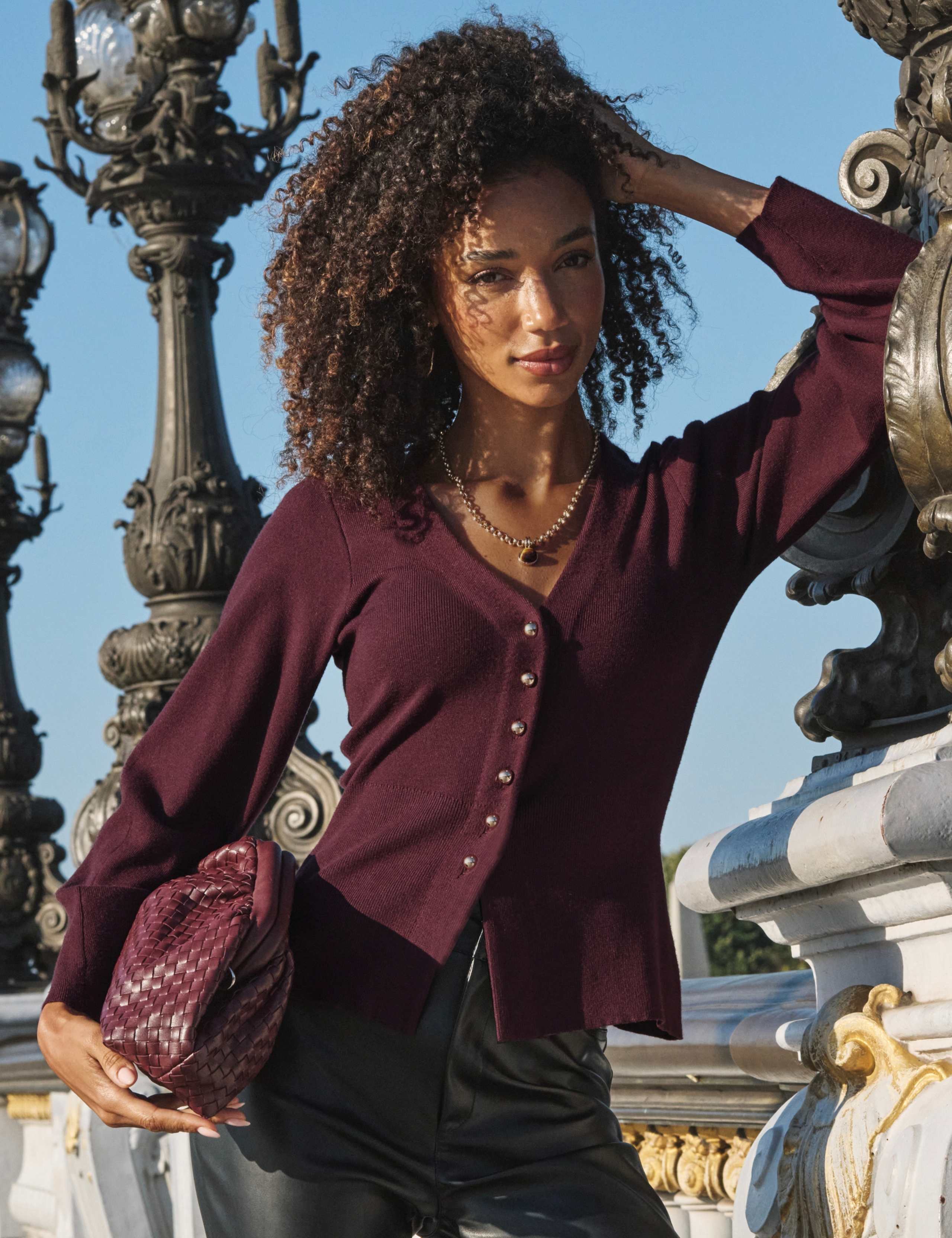 Cinched Waist Rib Knit Cardigan 7 of 7