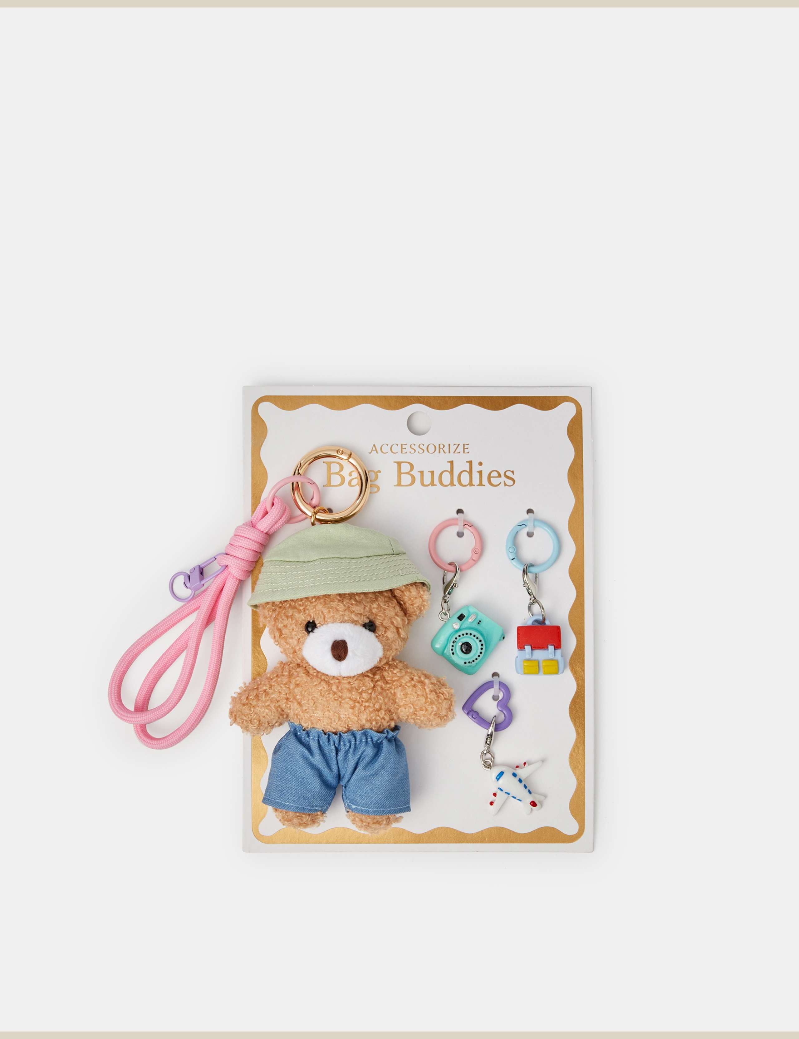 3 Pack Travel Teddy Bag Charm Keyring 1 of 3
