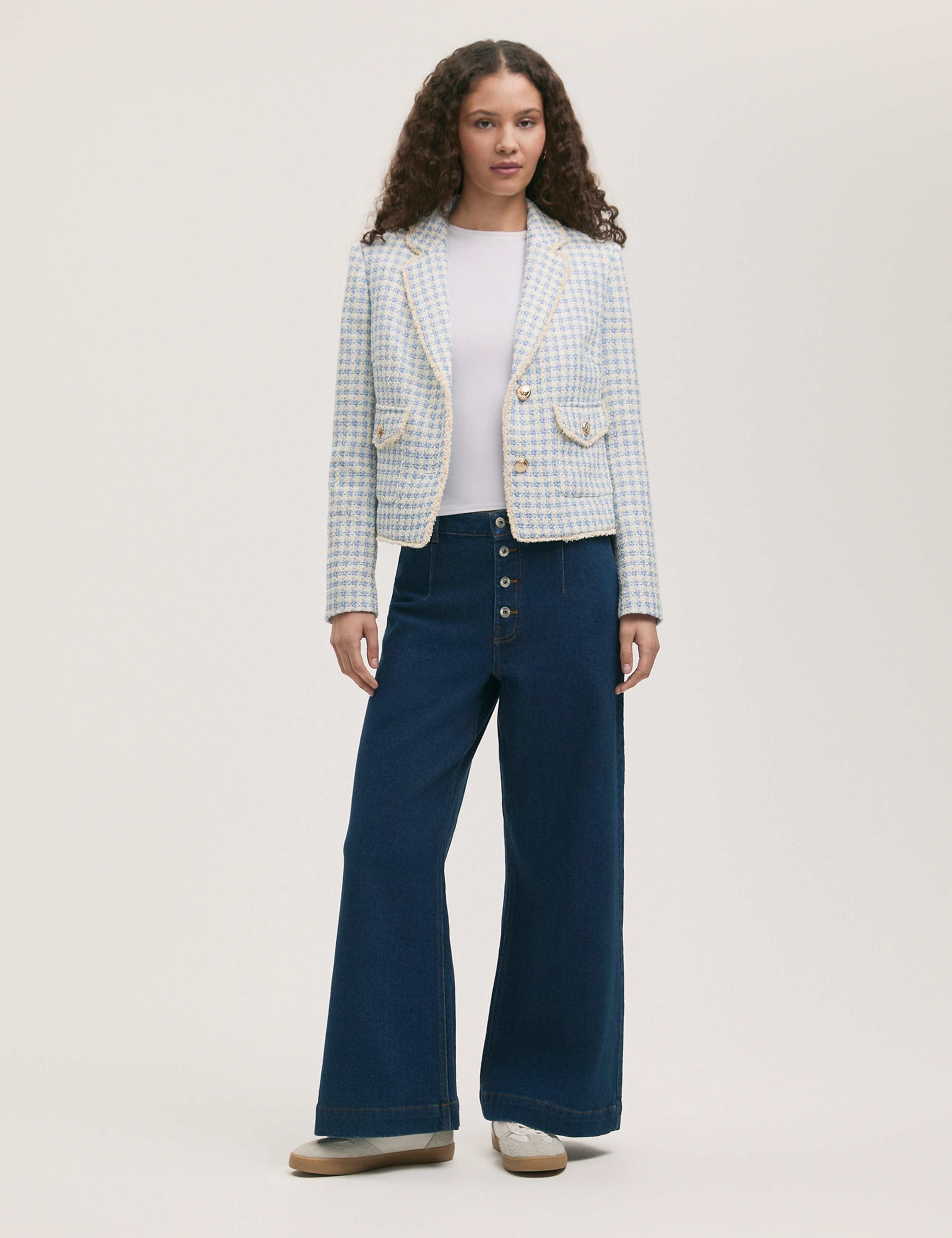 Tweed Textured Single Breasted Blazer 2 of 4