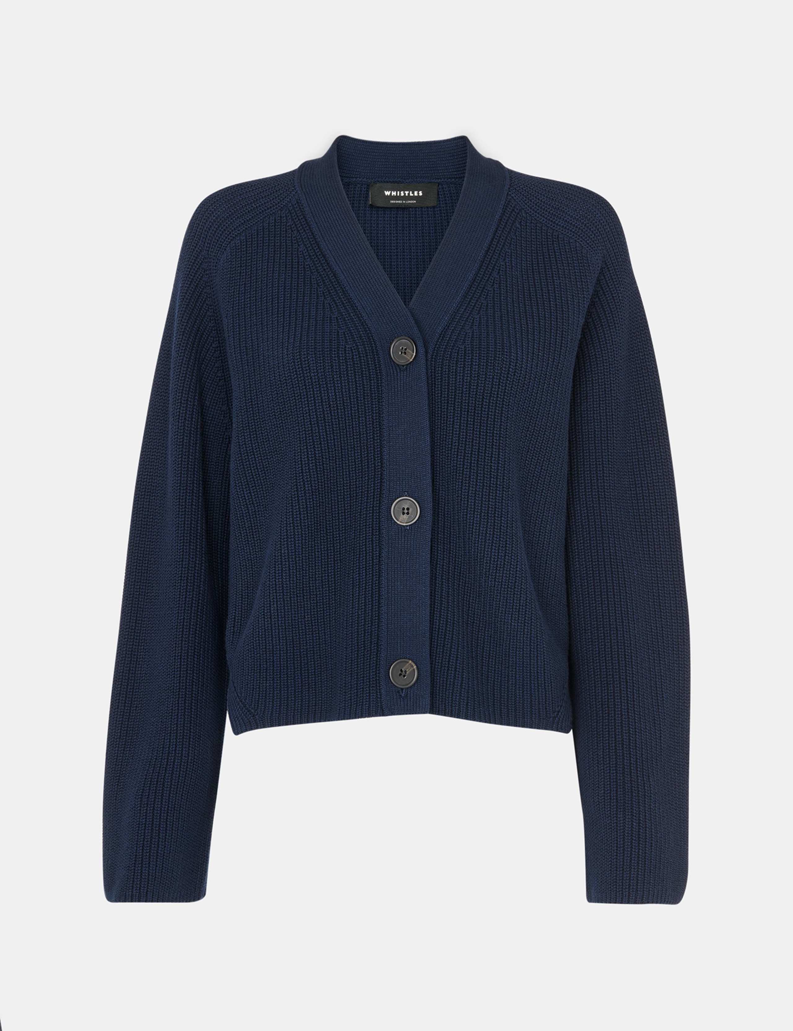 Pure Cotton Button Front Cropped Cardigan 2 of 4