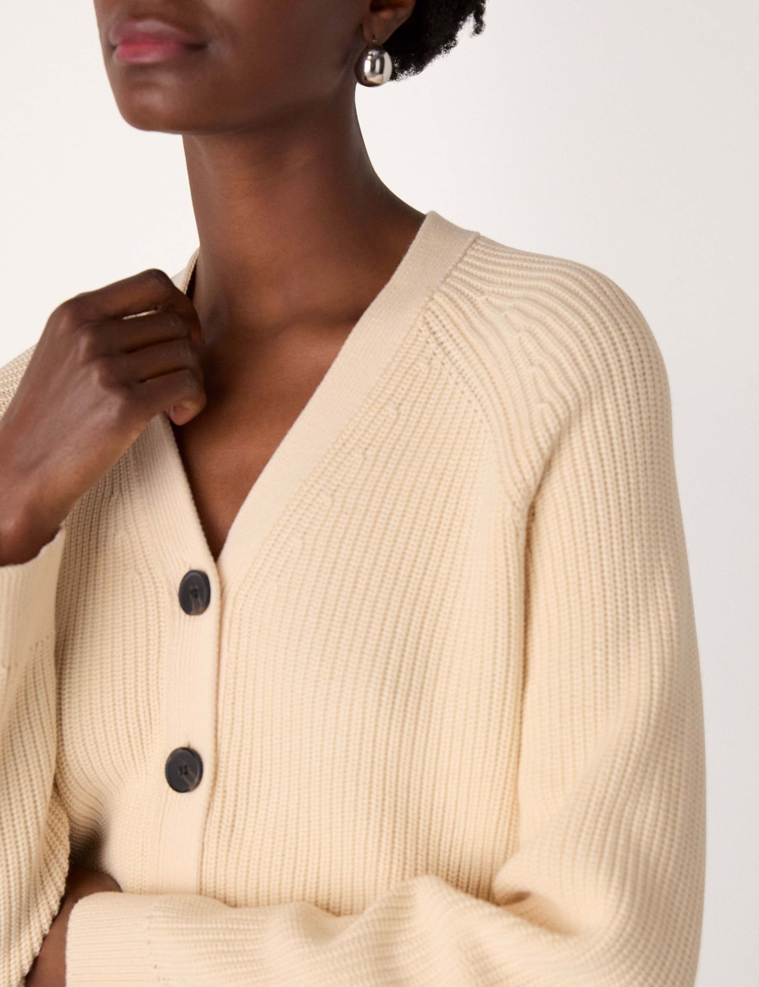 Pure Cotton V-Neck Button Front Cardigan 4 of 4