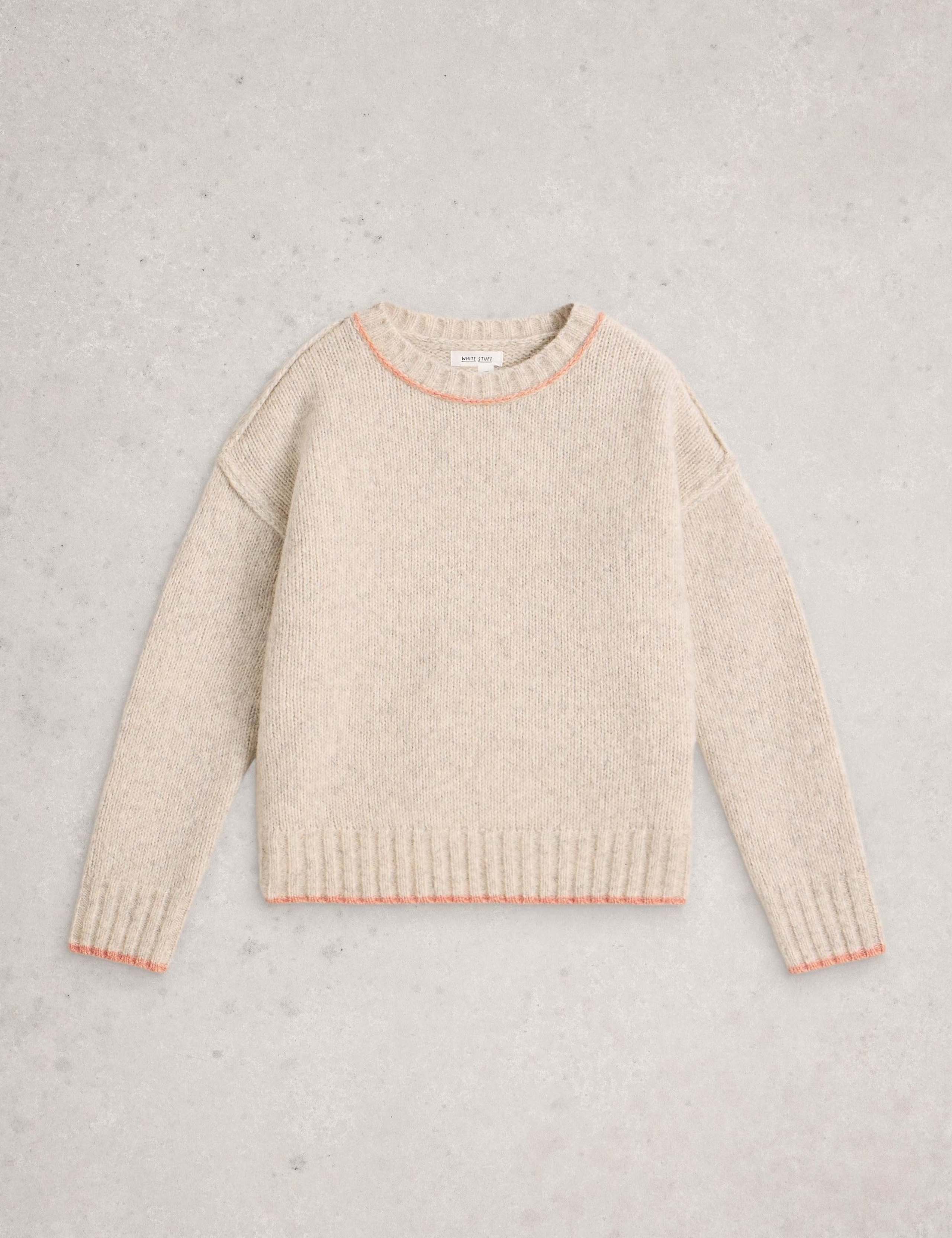 Wool Rich Tipped Crew Neck Jumper 2 of 6
