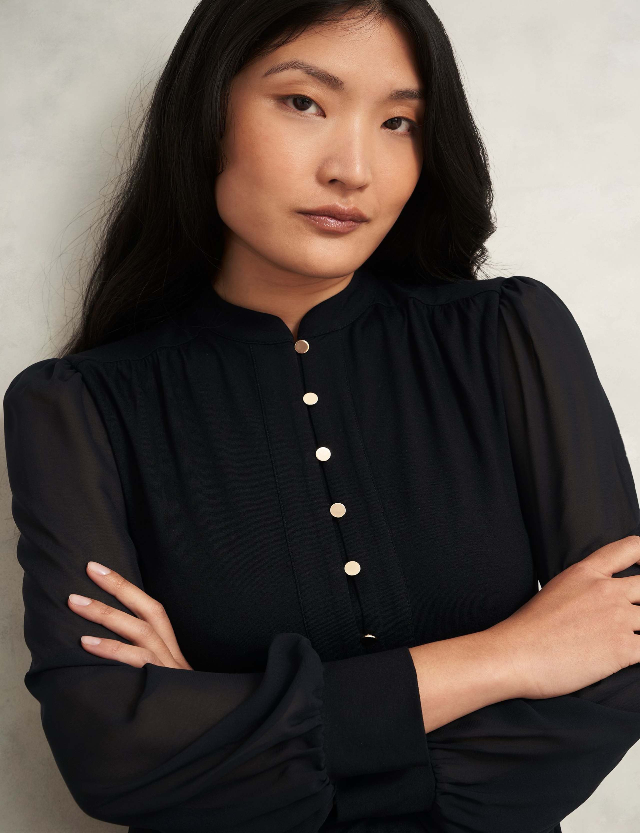 Jersey High Neck Knee Length Skater Dress 5 of 6