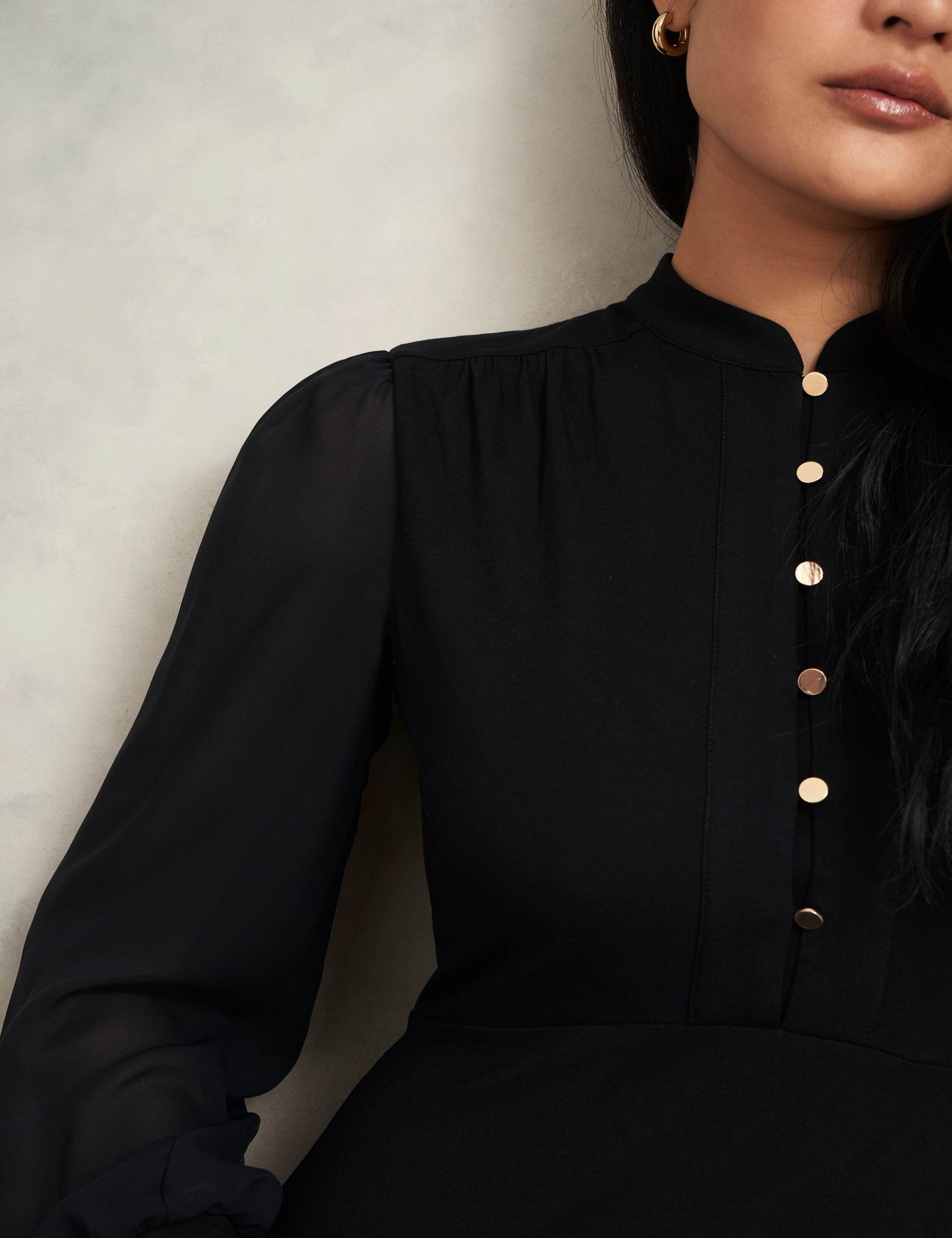 Jersey High Neck Knee Length Skater Dress 6 of 6