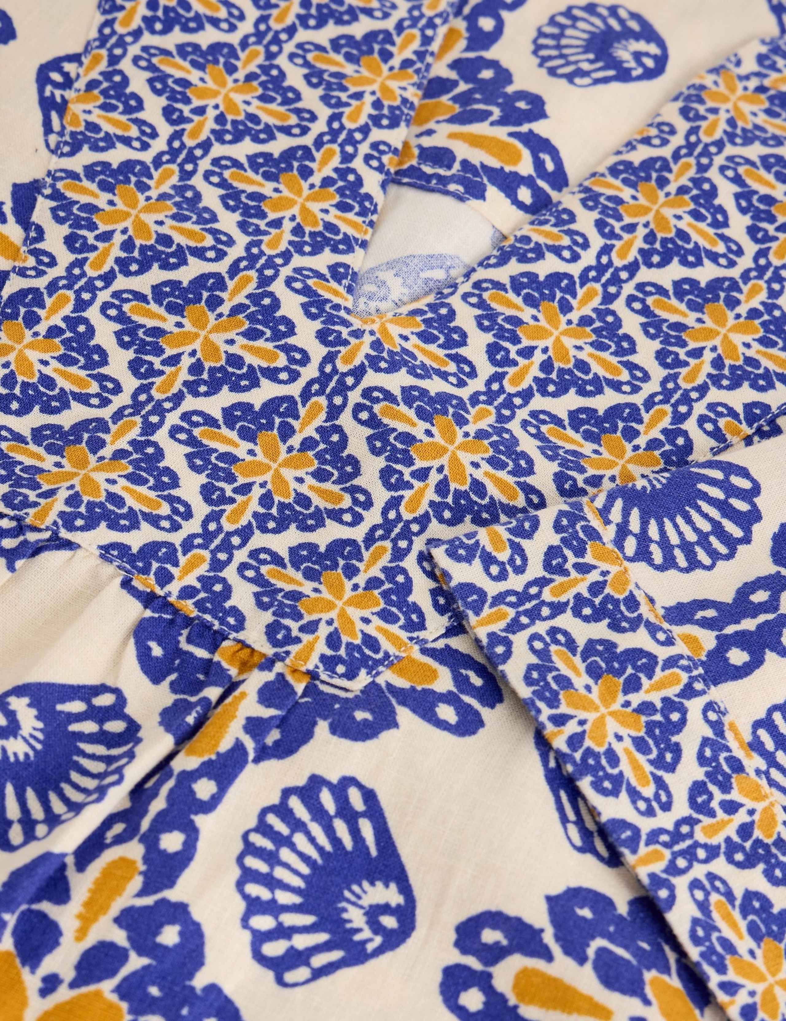 Linen Rich Printed Notch Neck Top 6 of 6