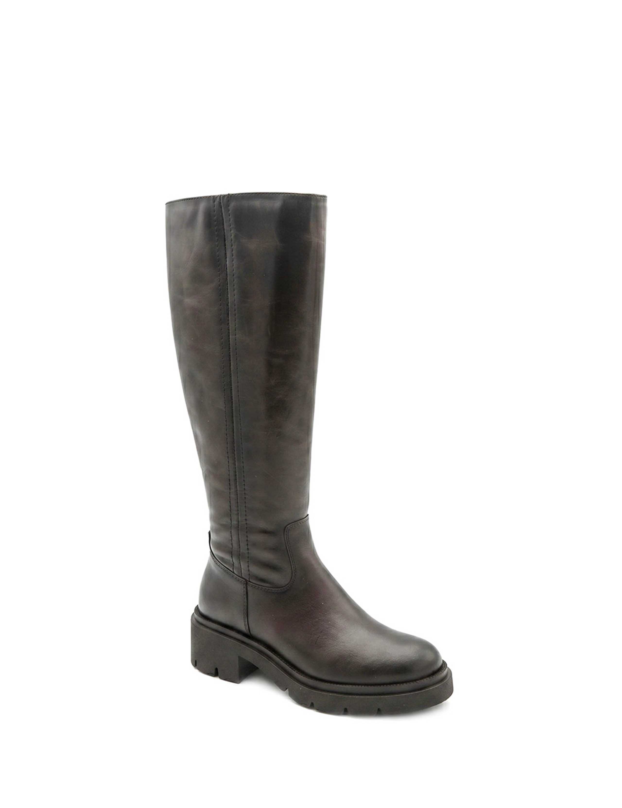 Leather Block Heel Knee High Boots 3 of 6