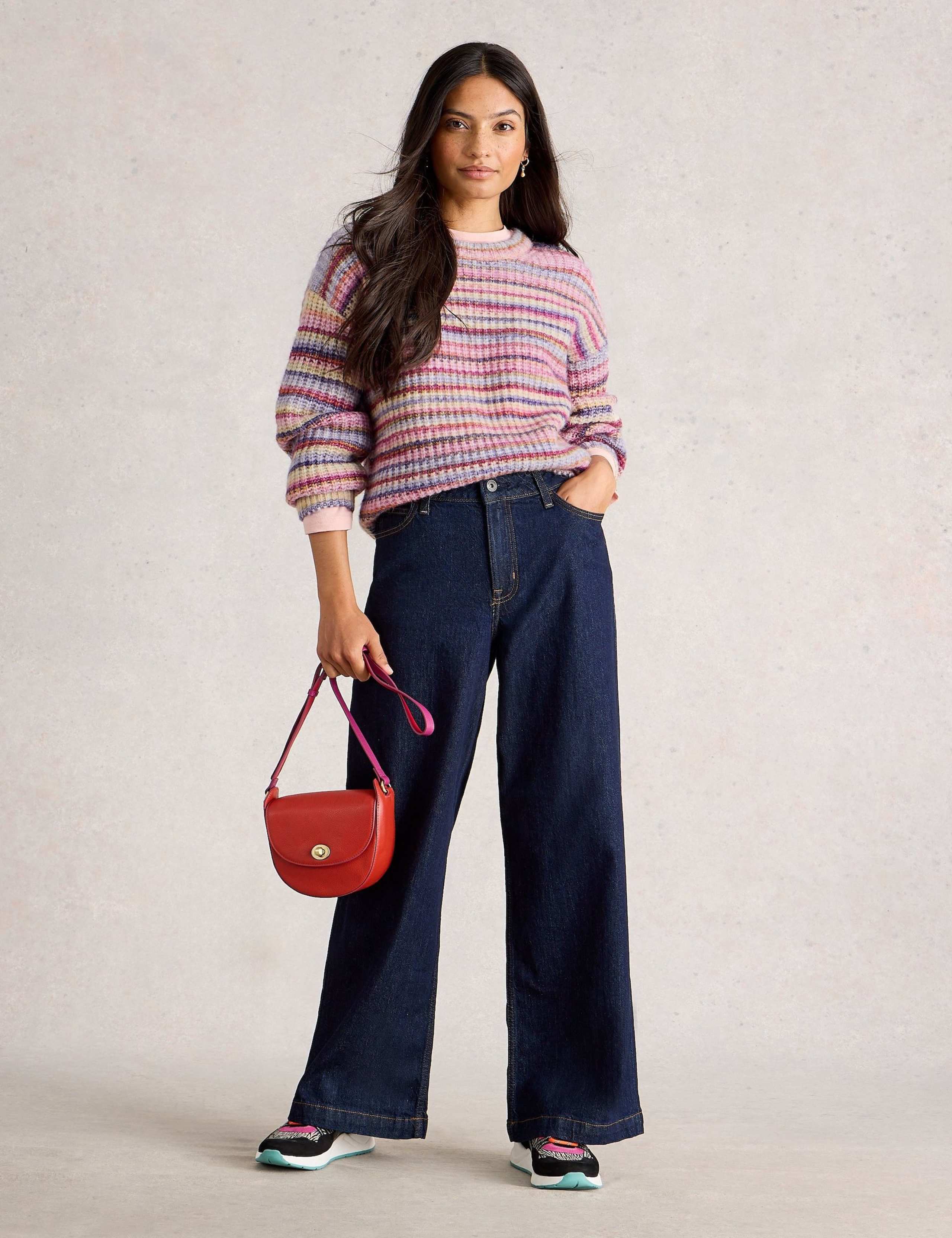 Striped Crew Neck Jumper with Wool 1 of 6