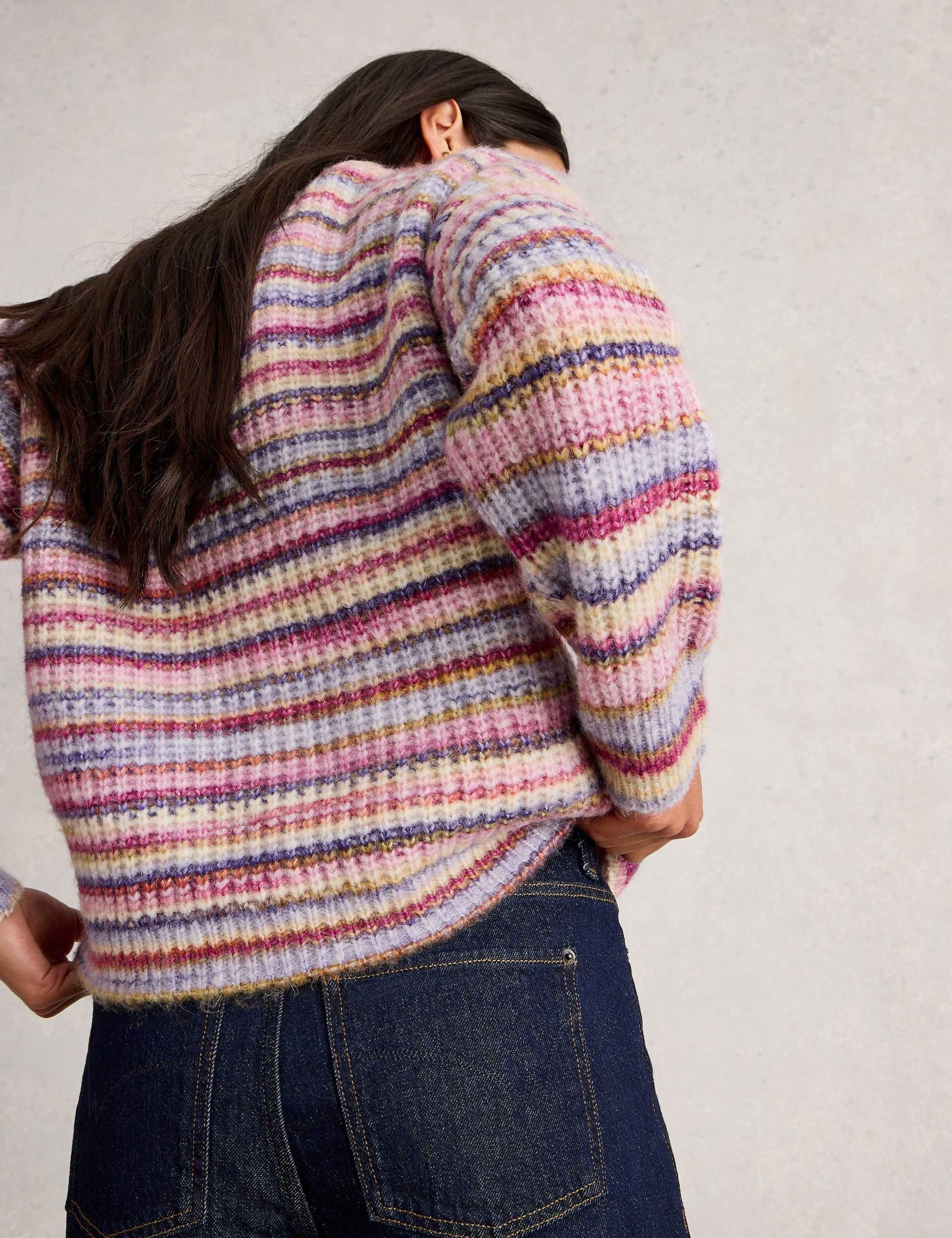 Striped Crew Neck Jumper with Wool 4 of 6