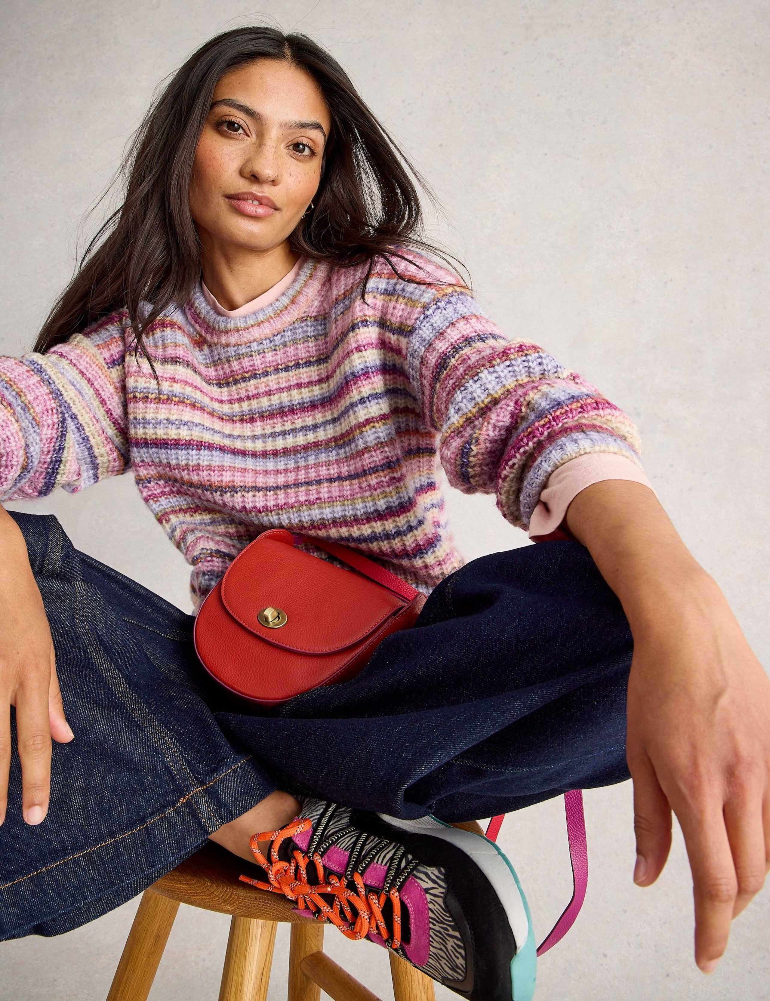 Striped Crew Neck Jumper with Wool 5 of 6