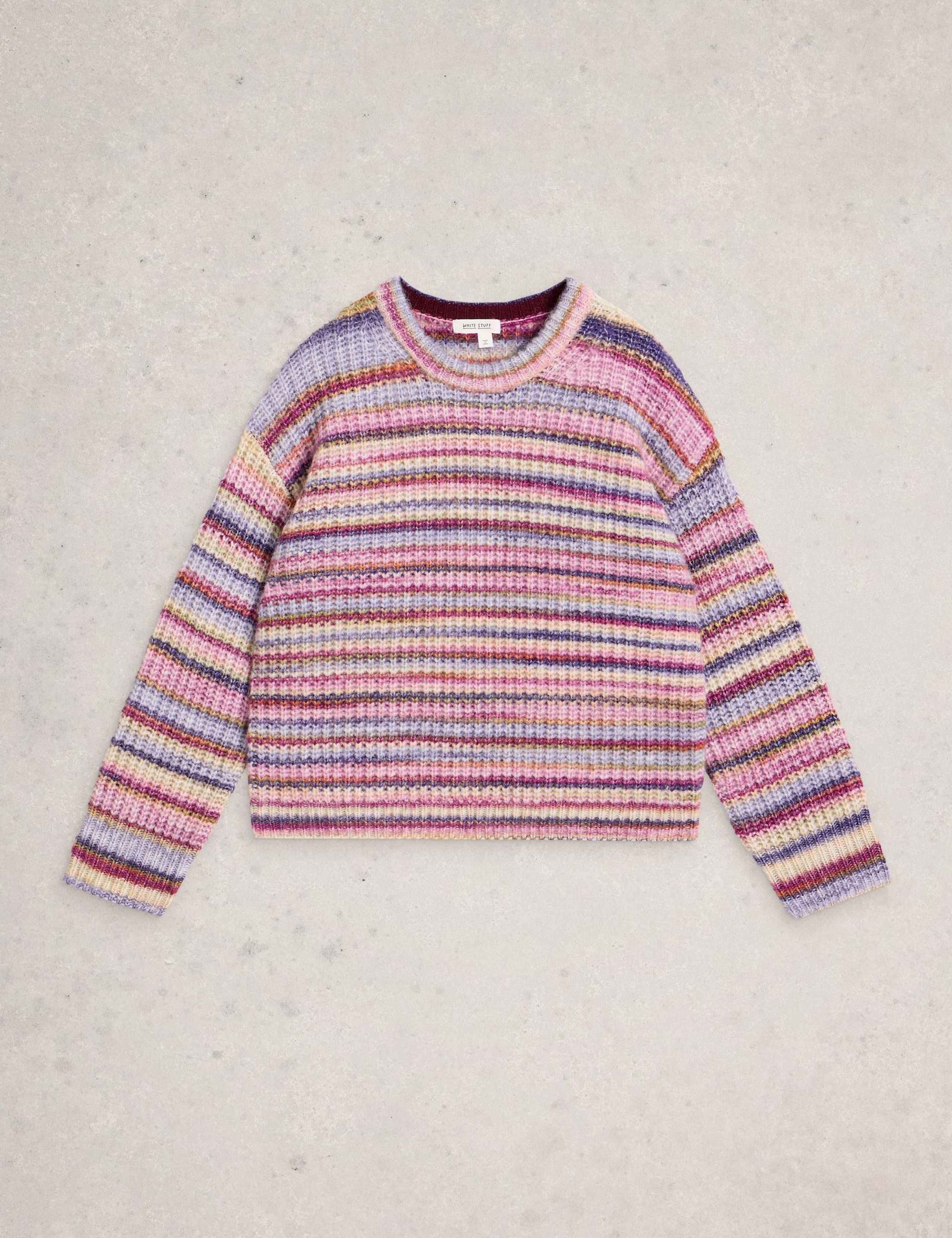 Striped Crew Neck Jumper with Wool 2 of 6