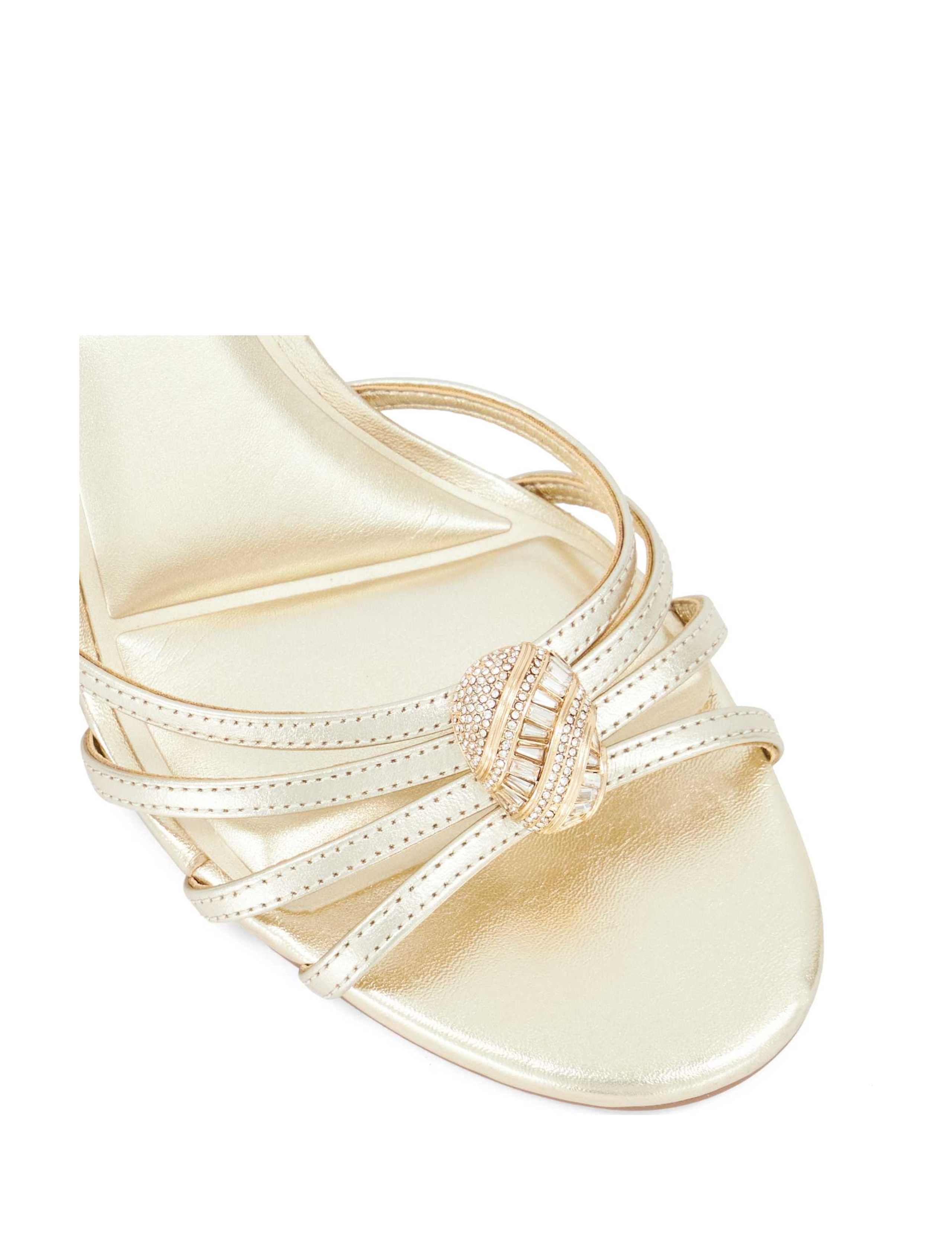 Leather Diamante Stiletto Heel Sandals 2 of 5
