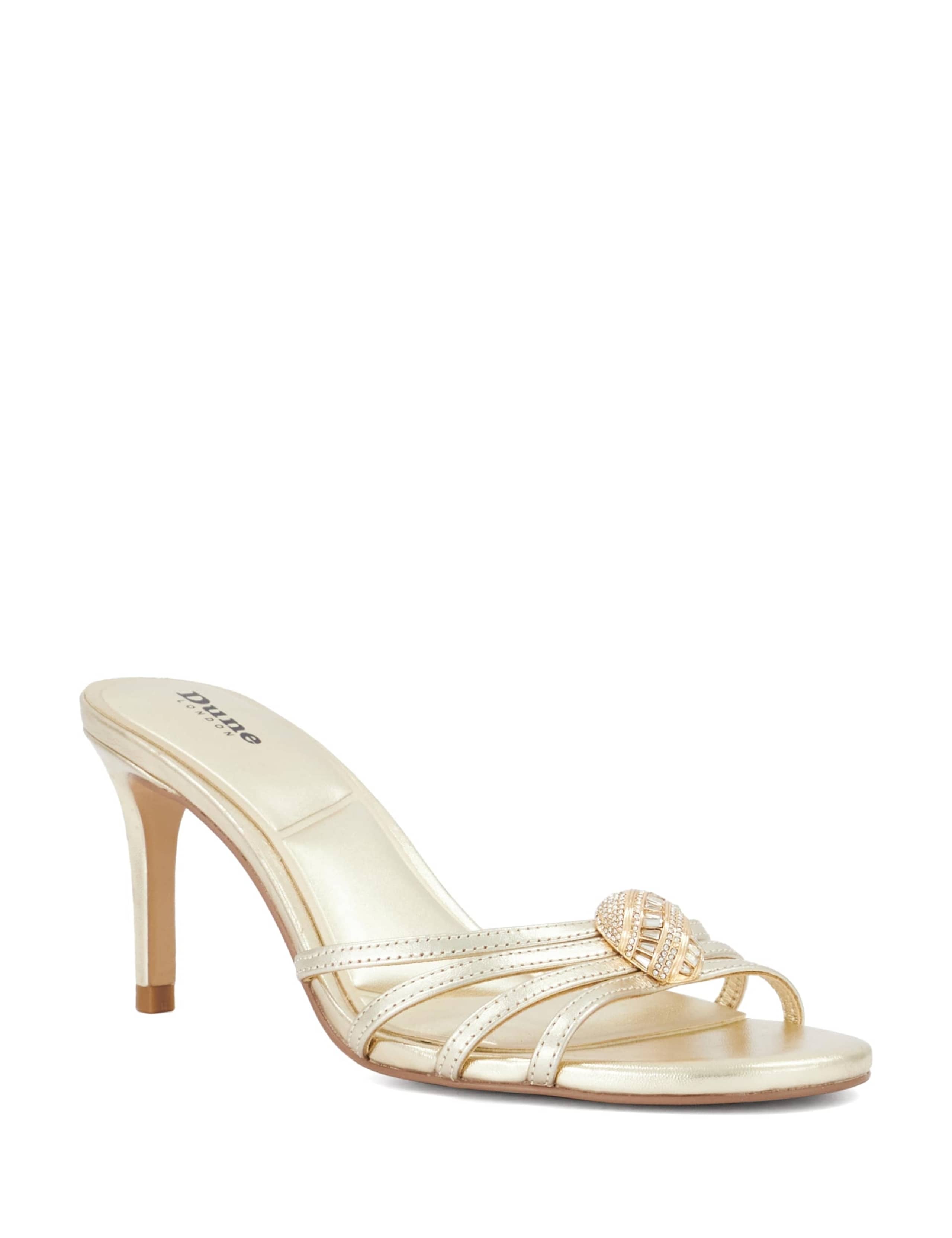 Leather Diamante Stiletto Heel Sandals 3 of 5