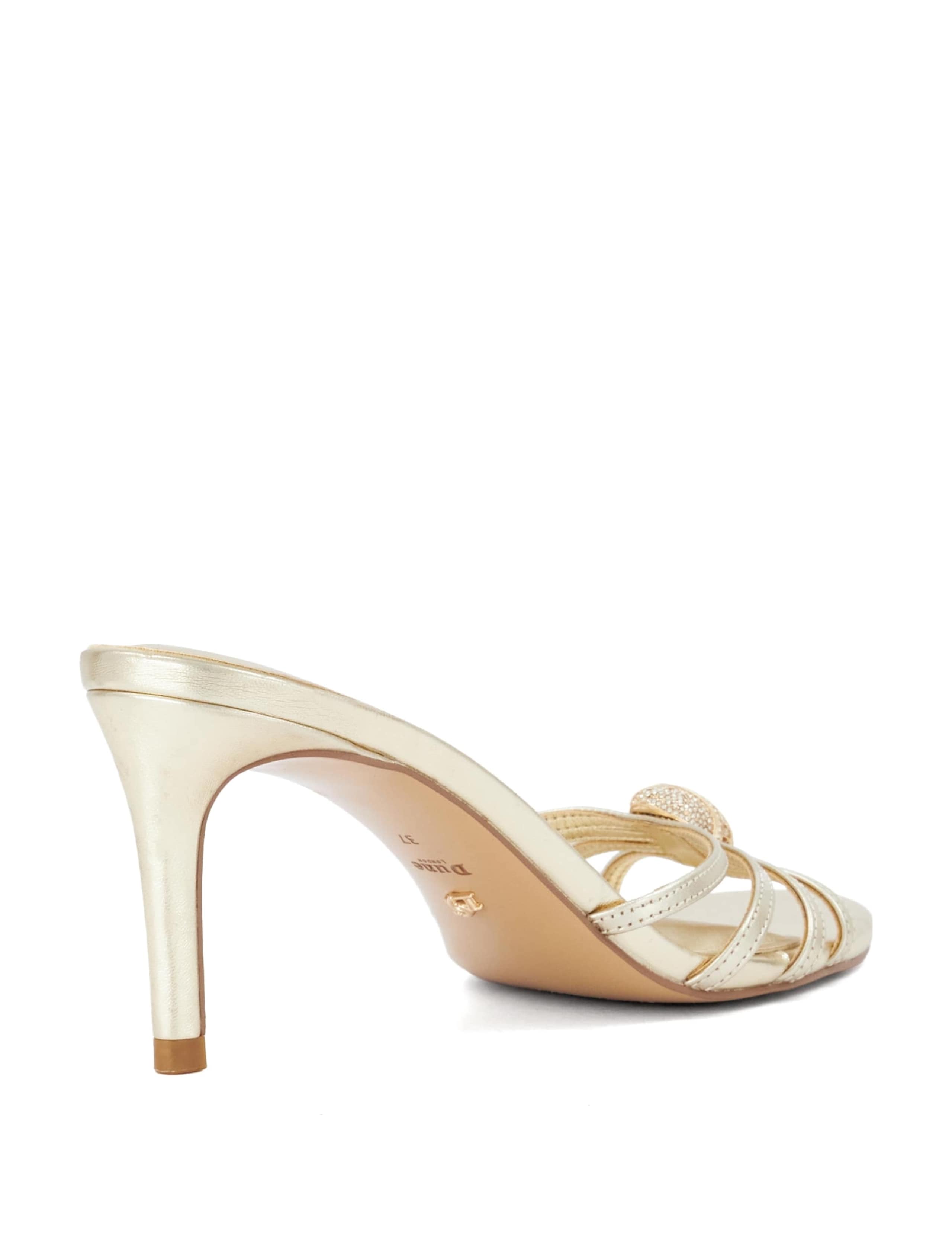 Leather Diamante Stiletto Heel Sandals 4 of 5