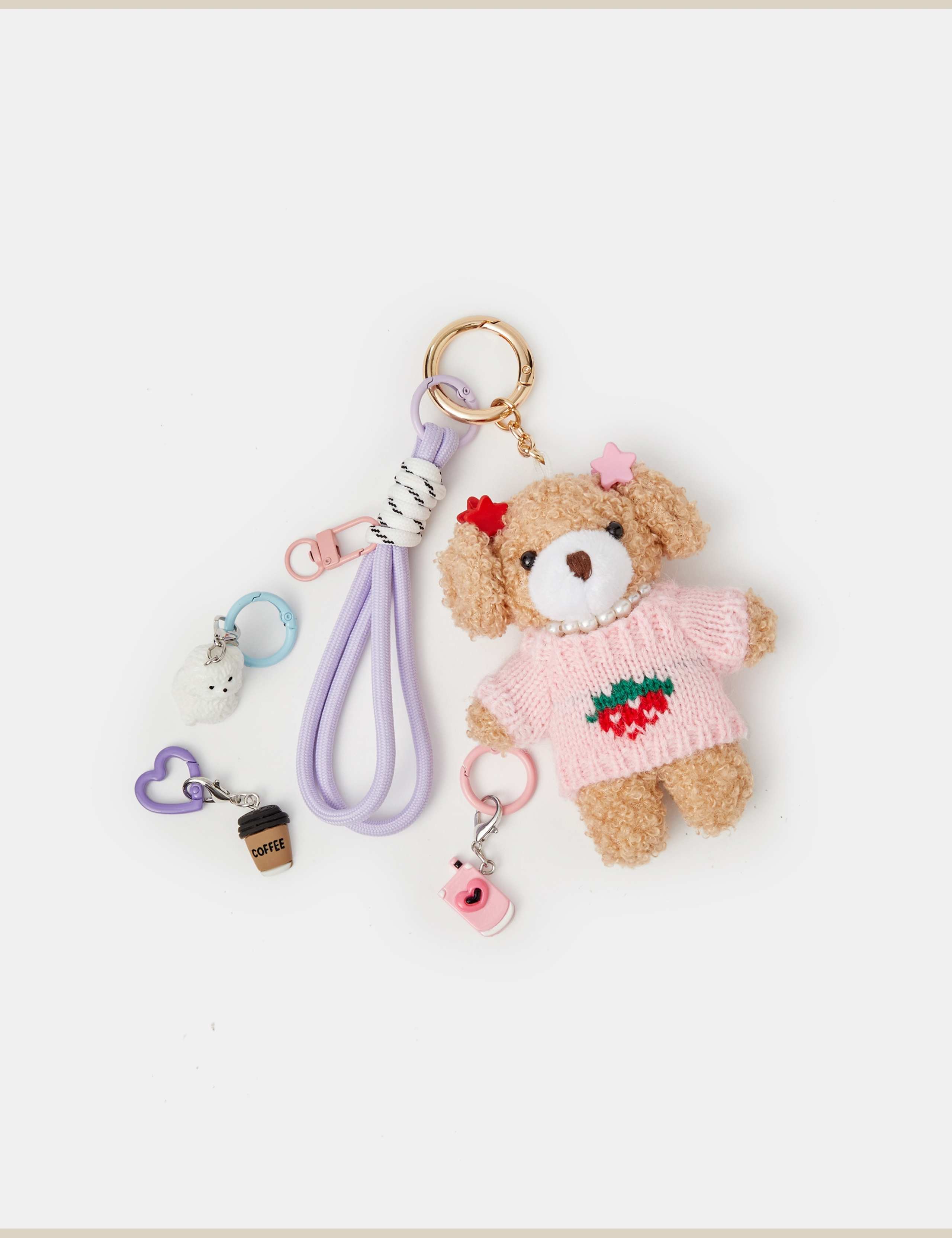 3 Pack Fashionista Dog Bag Charm Keyring 2 of 3