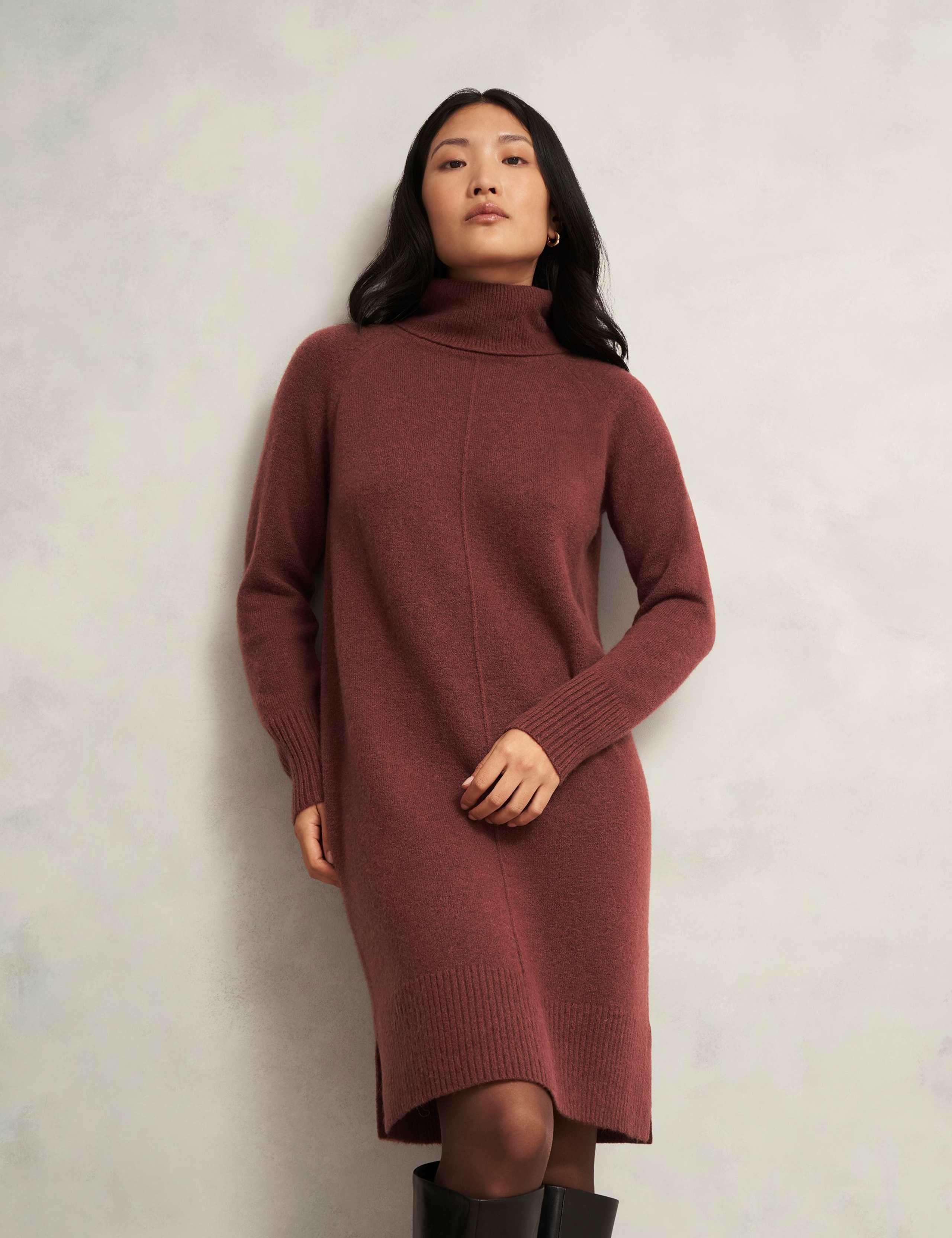 Merino Wool Blend Knitted Dress with Alpaca 1 of 6