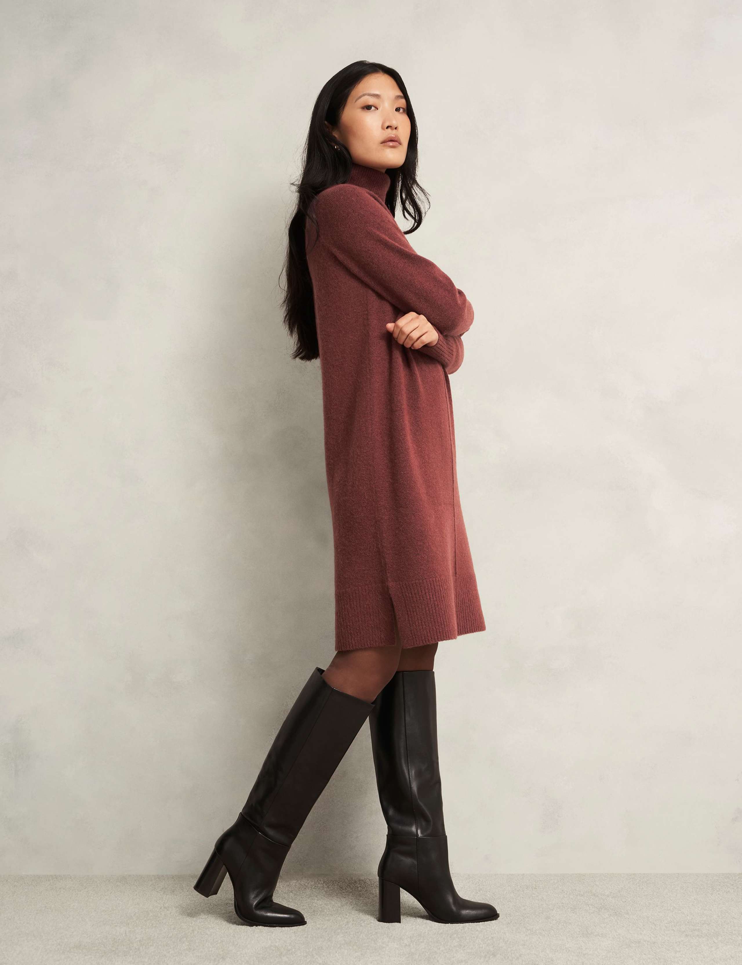 Merino Wool Blend Knitted Dress with Alpaca 3 of 6