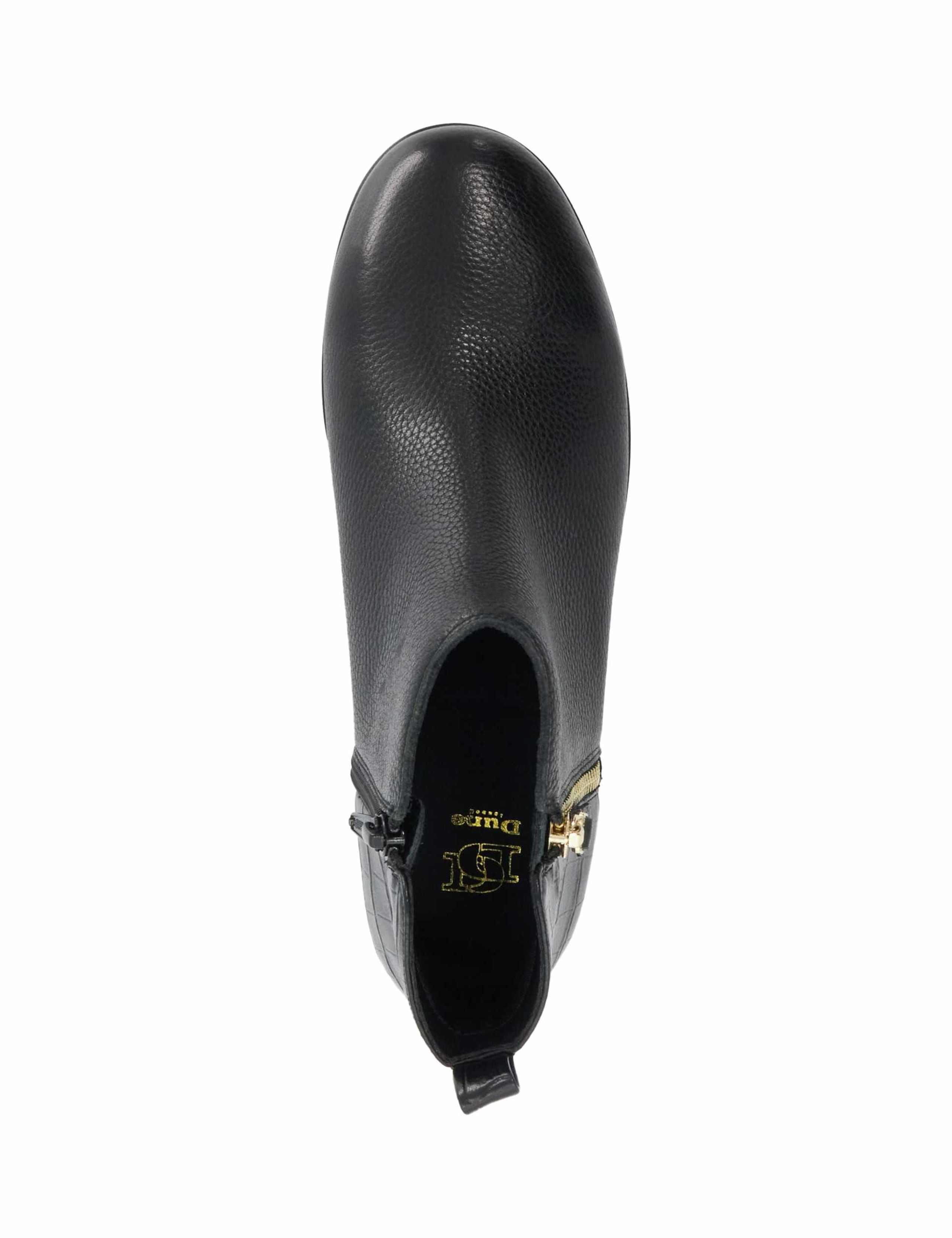 Leather Flat Round Toe Ankle Boots 2 of 5