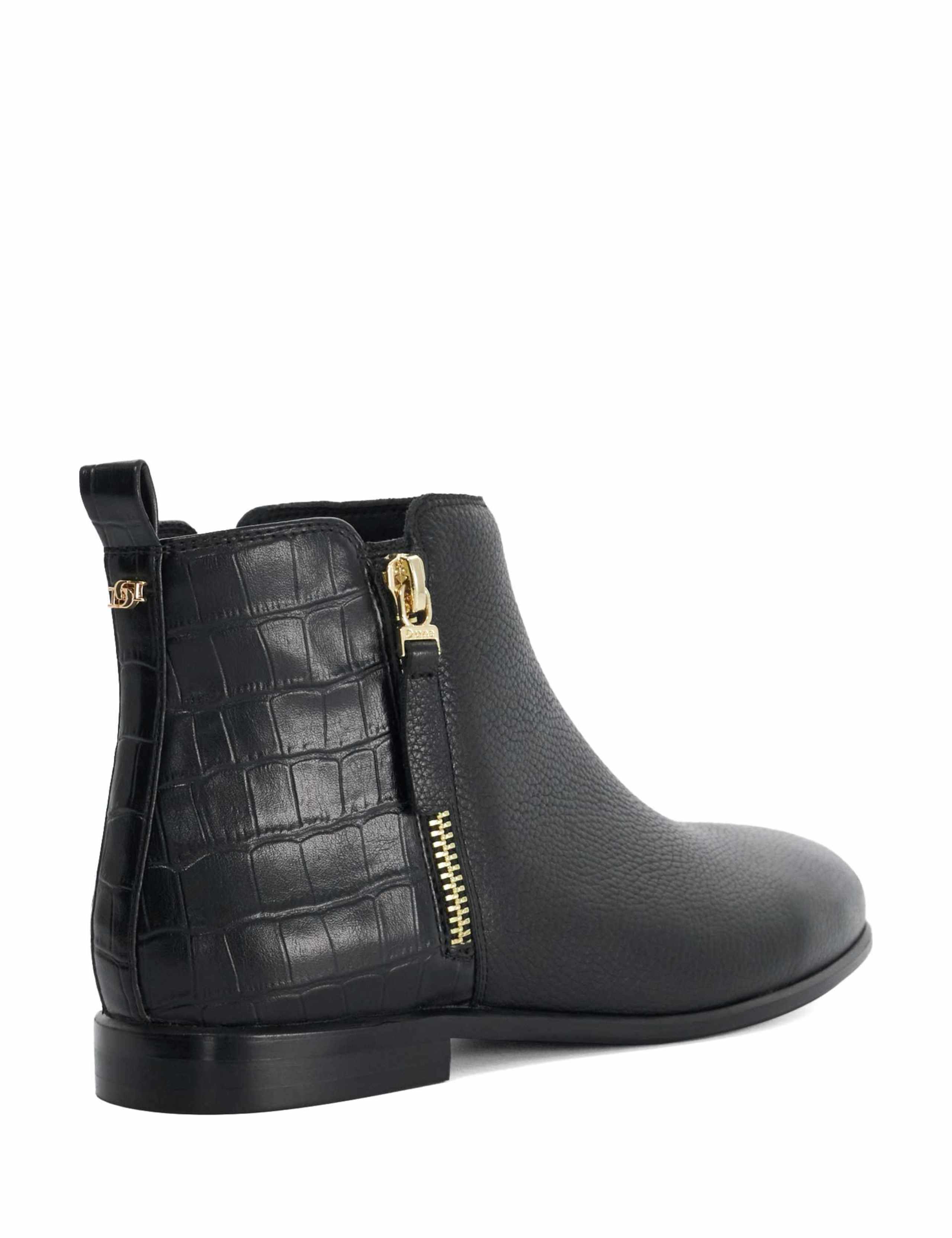 Leather Flat Round Toe Ankle Boots 5 of 5