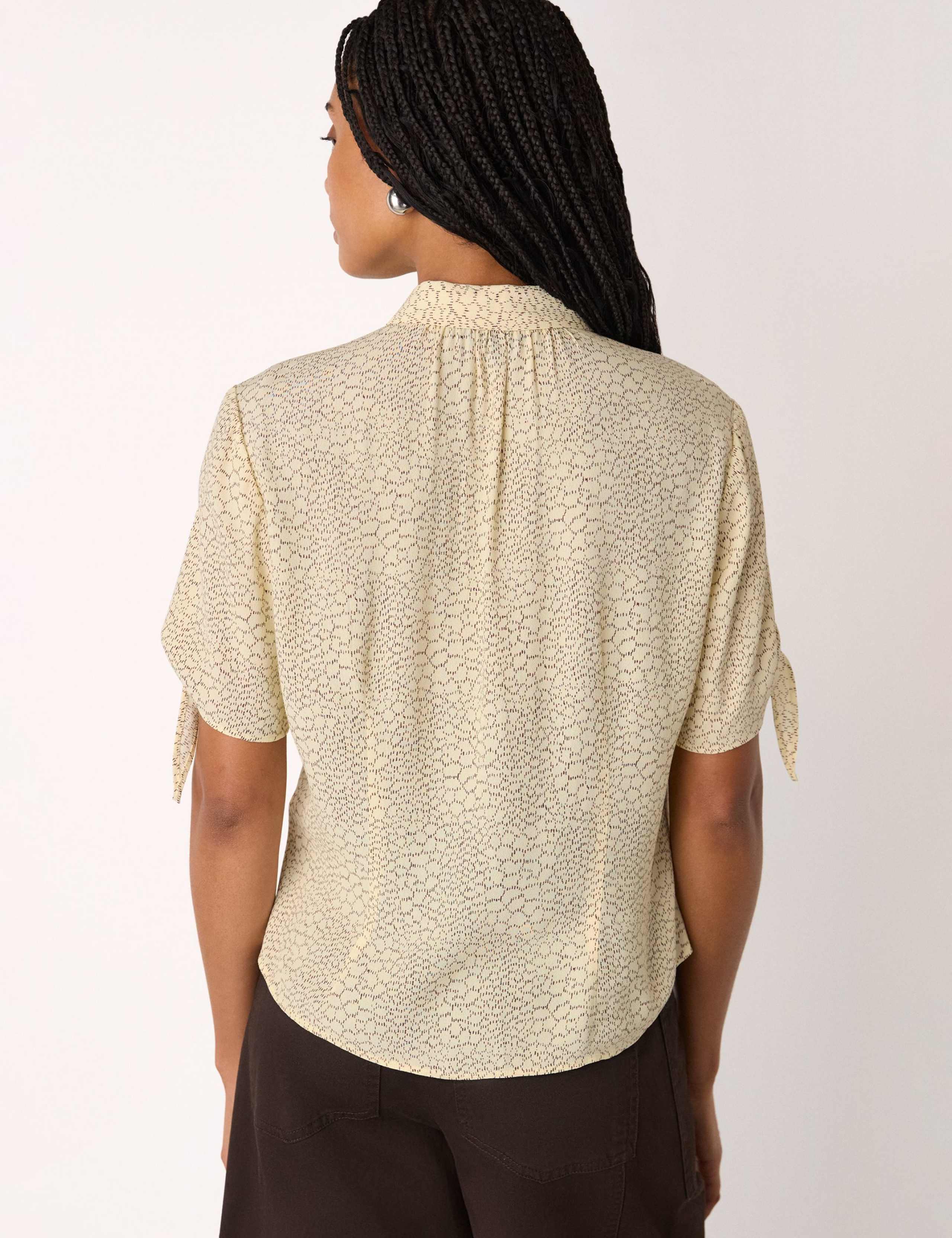 Polka Dot Collared Tie Sleeve Shirt 3 of 4