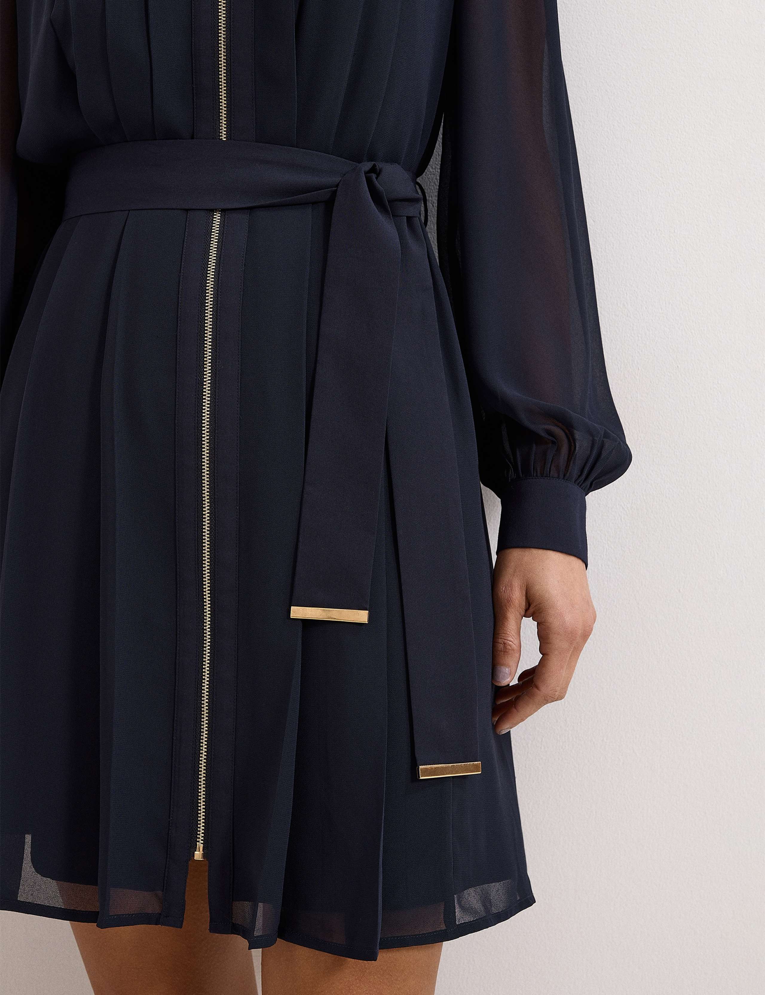 Zip Up Tie Belt Mini Shirt Dress 4 of 6