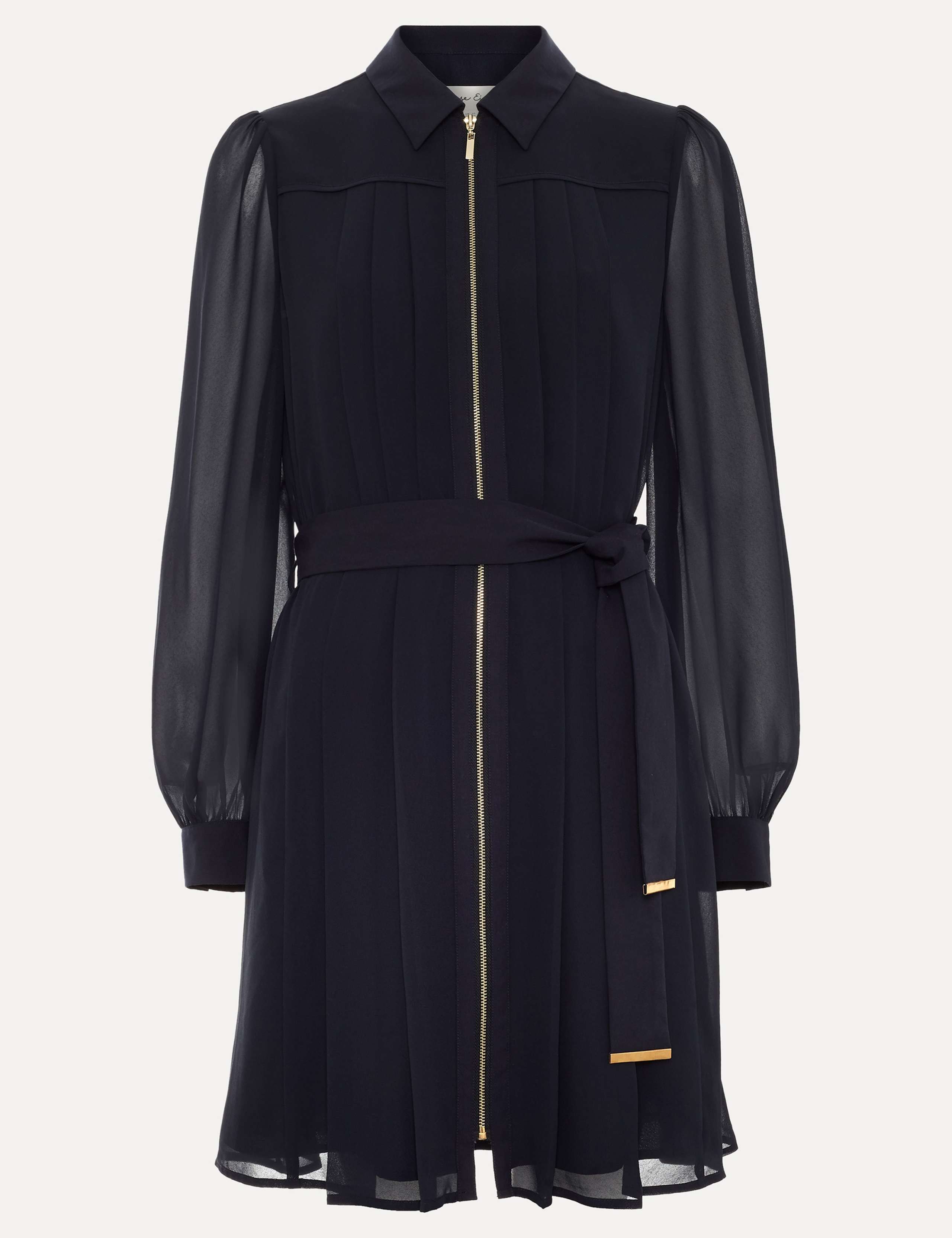 Zip Up Tie Belt Mini Shirt Dress 2 of 6