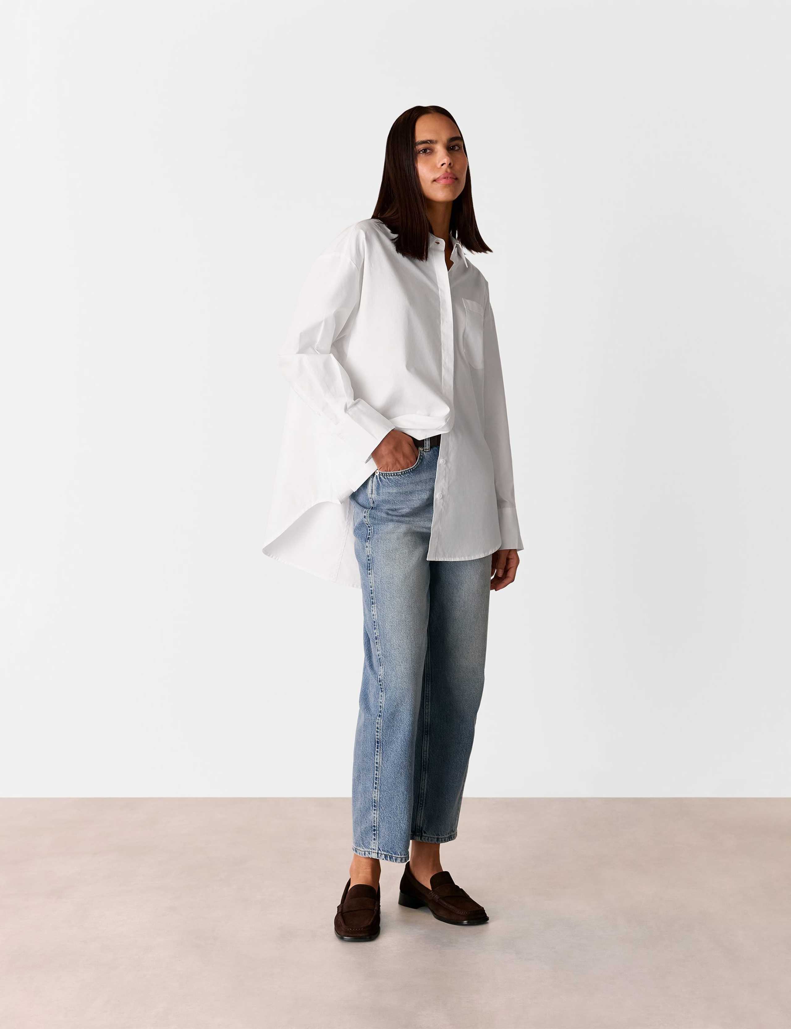 Pure Cotton Collared Oversized Shirt 4 of 4