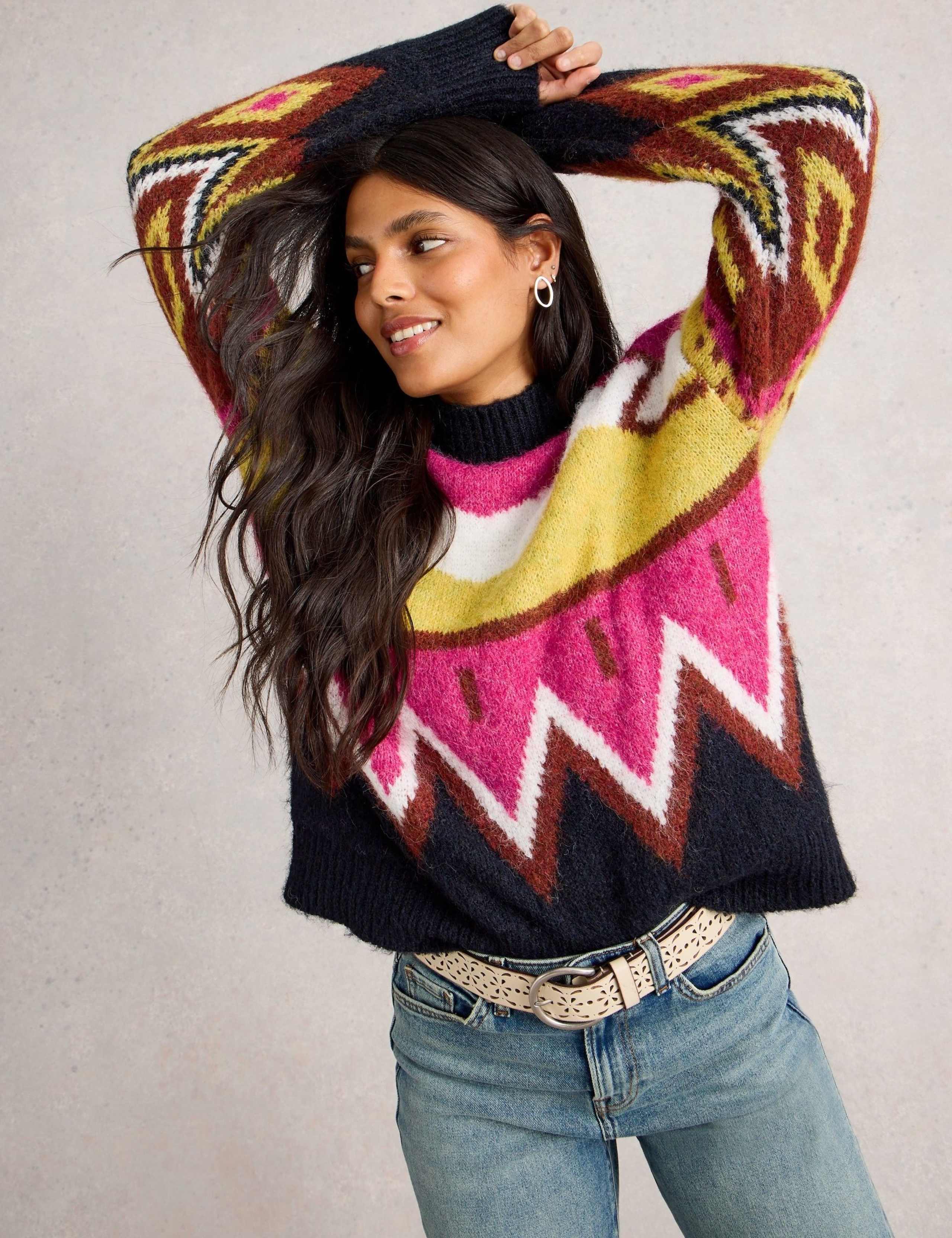 Geometric Colour Block Knitted Jumper 4 of 6