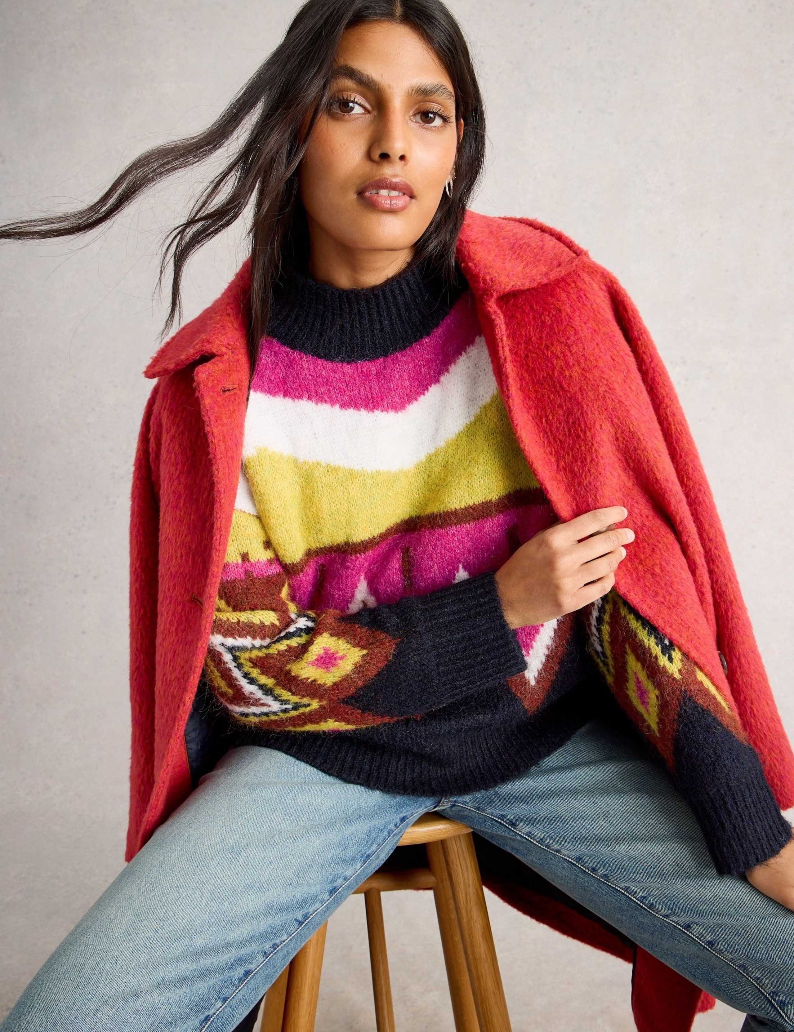 Geometric Colour Block Knitted Jumper 5 of 6