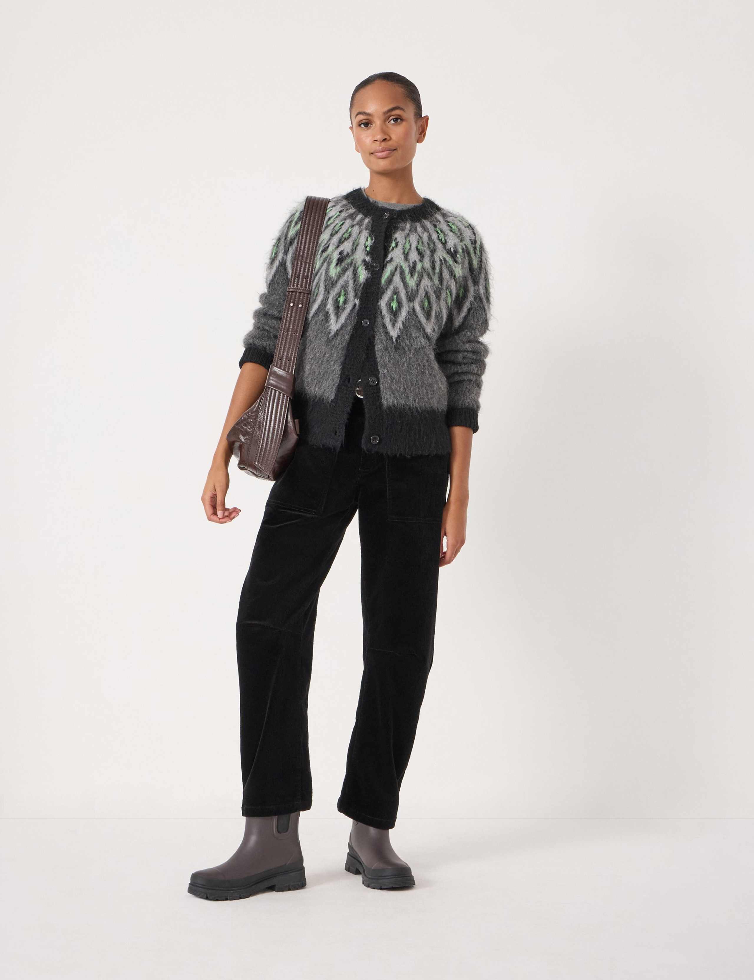 Fair Isle Button Through Cardigan with Mohair 3 of 5