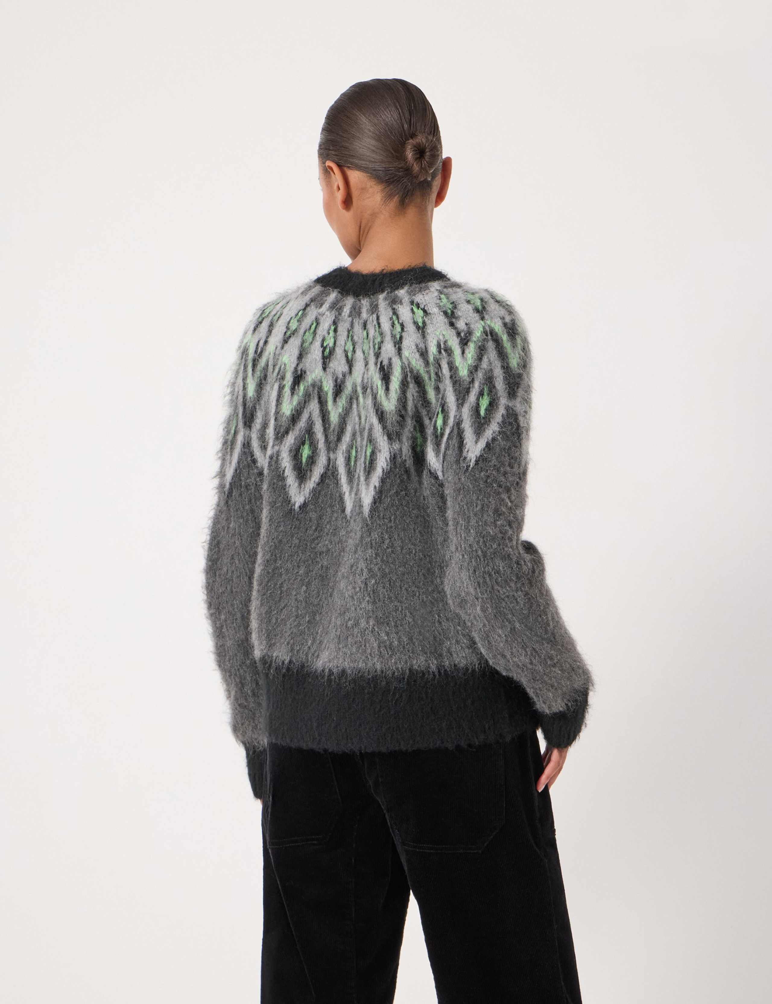 Fair Isle Button Through Cardigan with Mohair 4 of 5