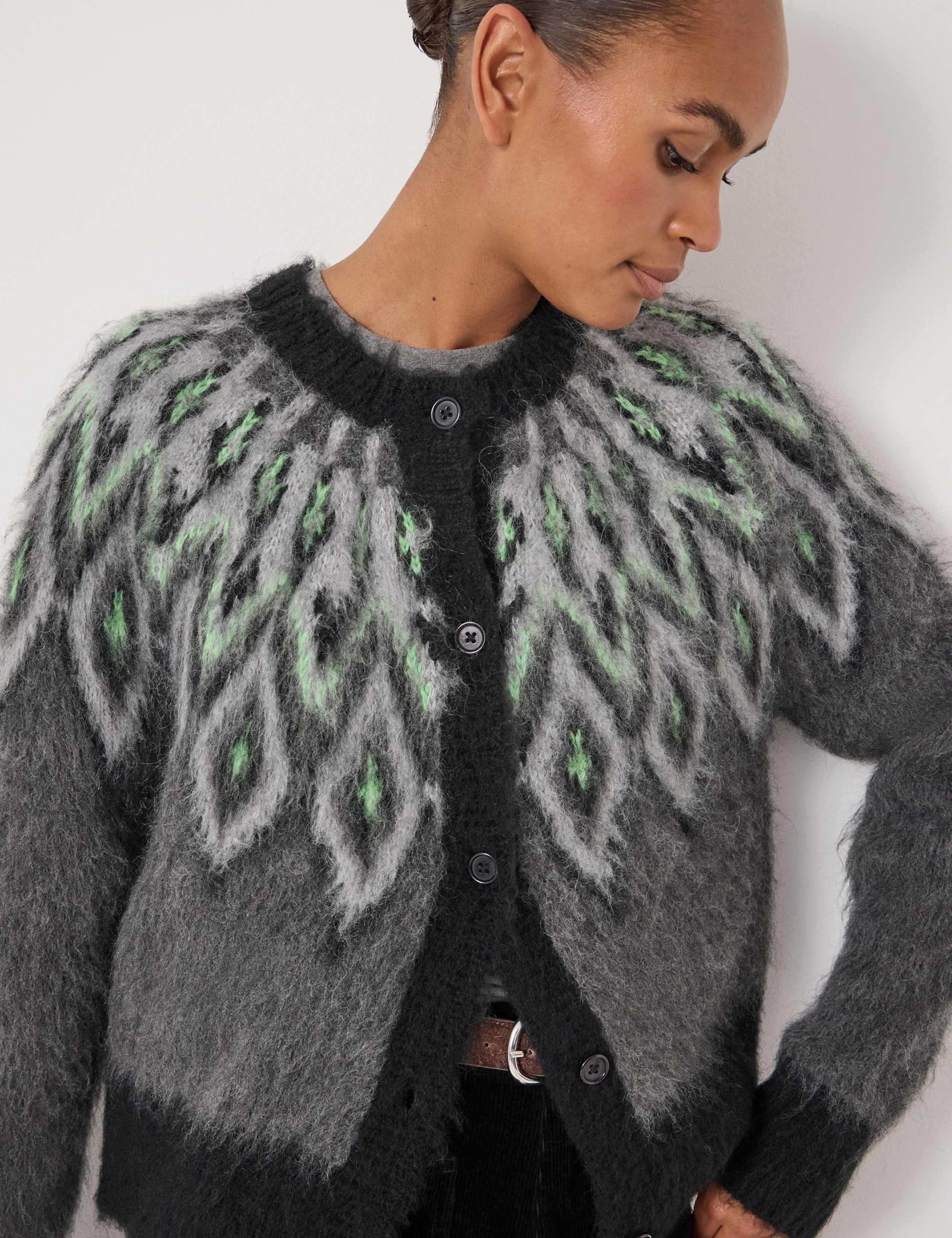 Fair Isle Button Through Cardigan with Mohair 5 of 5