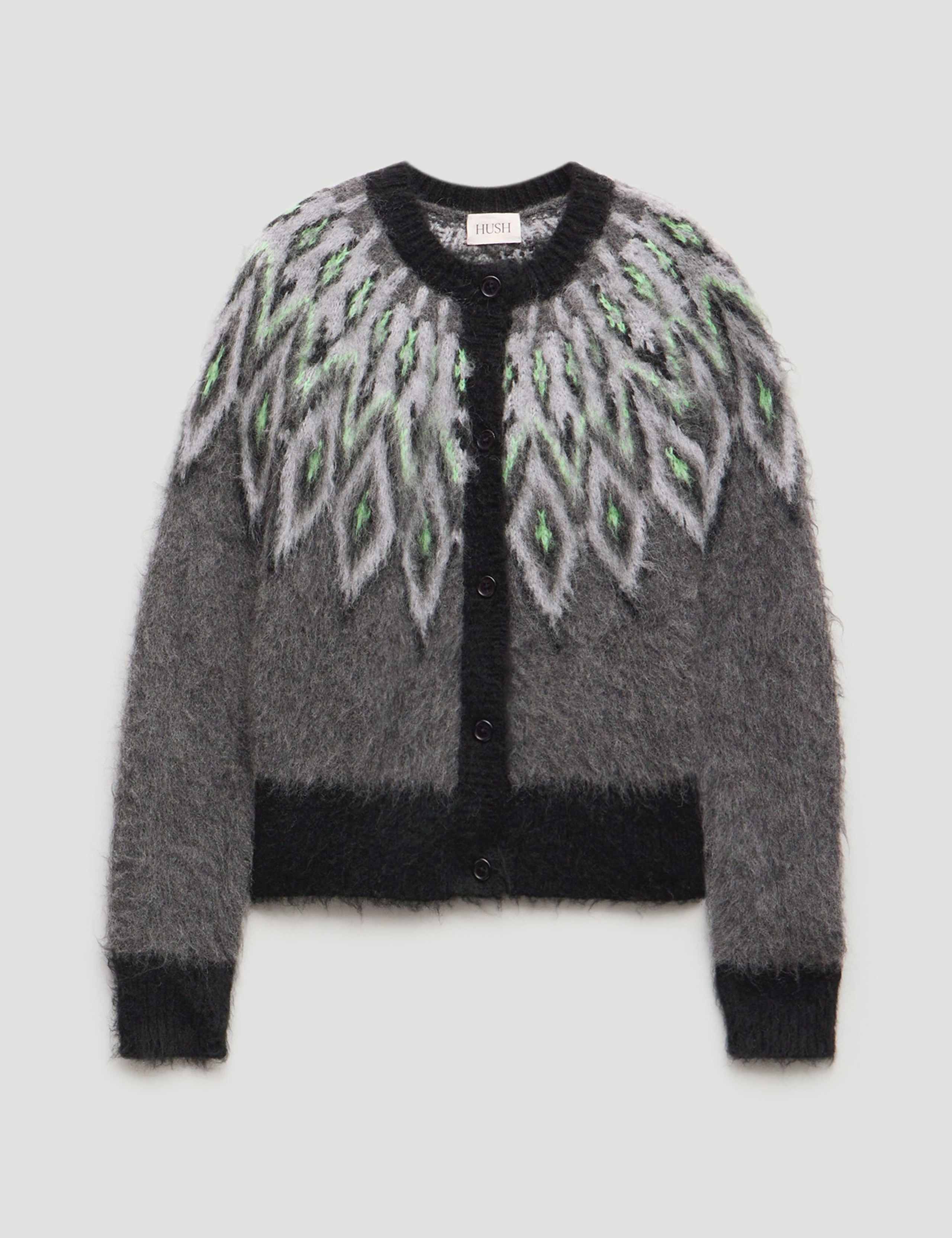 Fair Isle Button Through Cardigan with Mohair 2 of 5