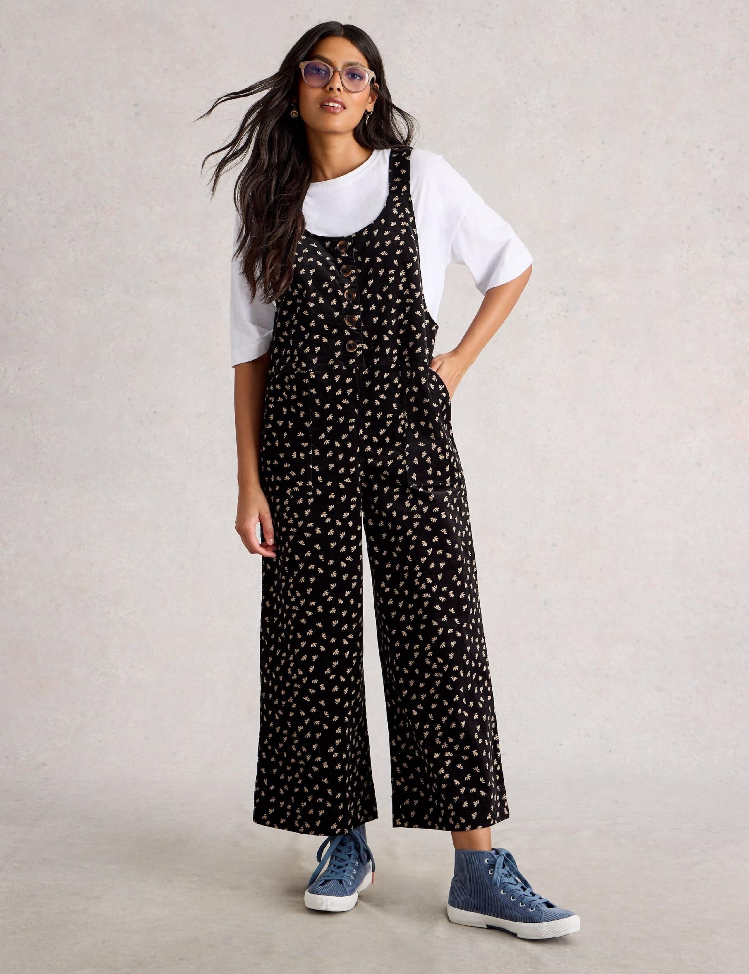 Cord Button Front Dungarees 1 of 6