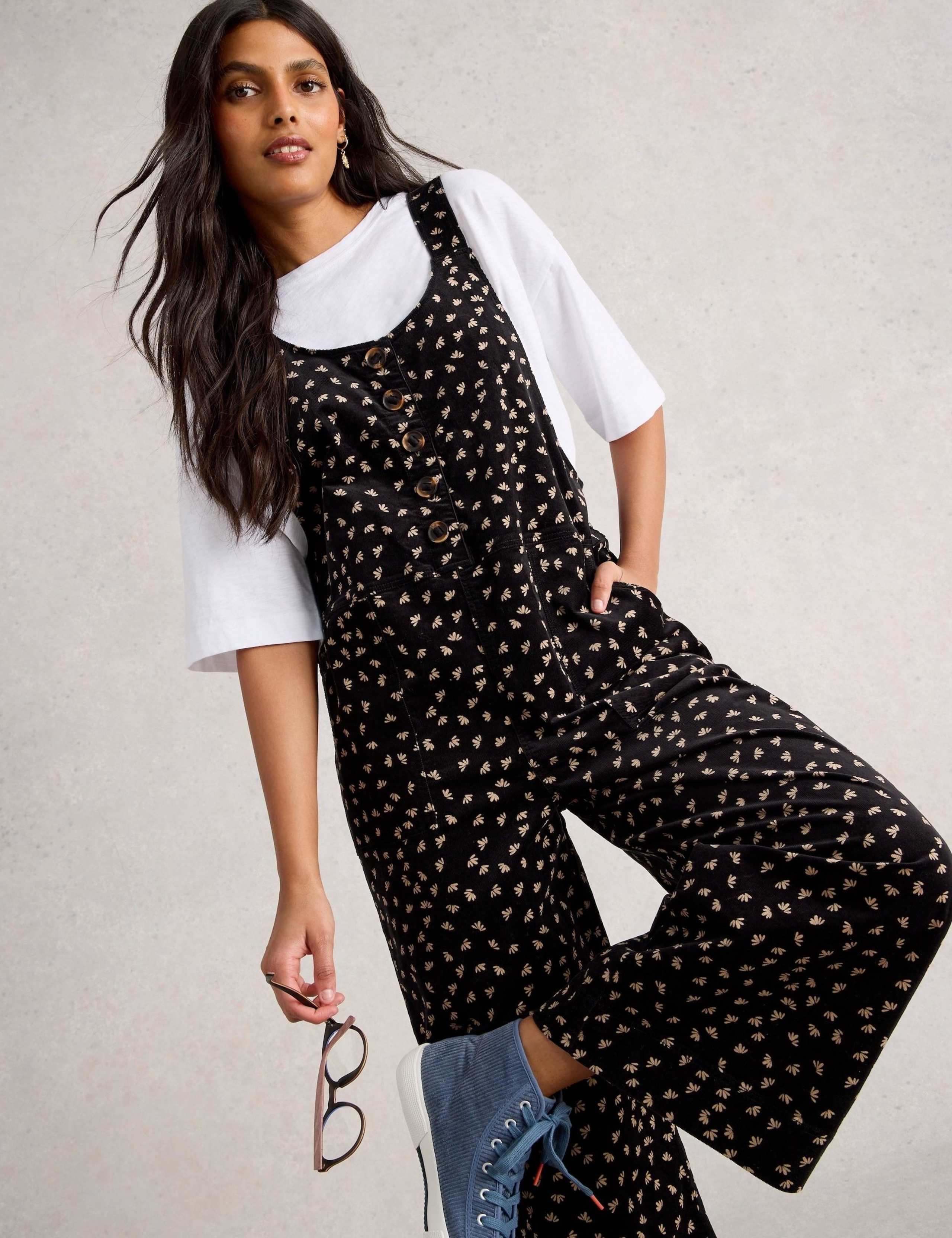 Cord Button Front Dungarees 6 of 6