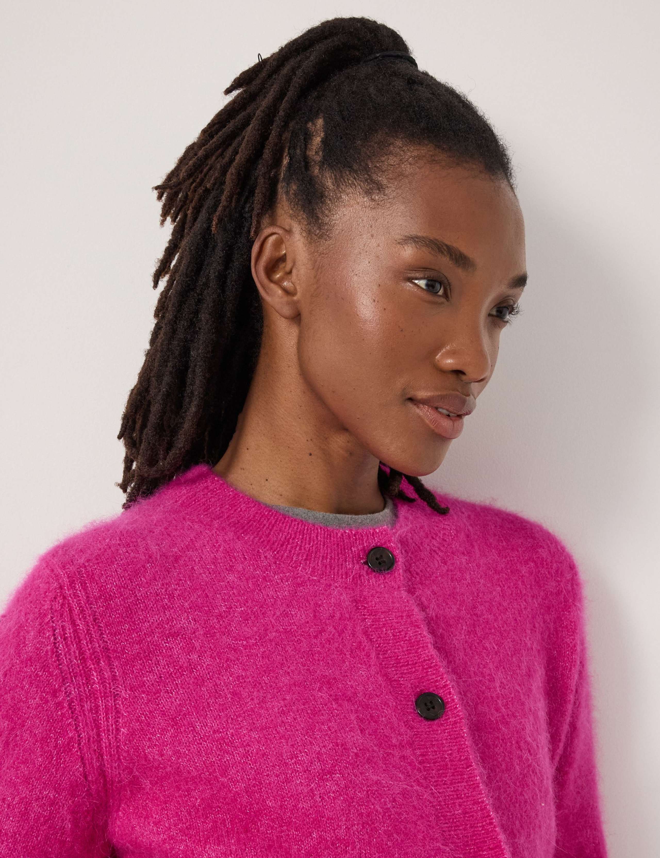 Alpaca Blend Crew Neck Cardigan 5 of 5