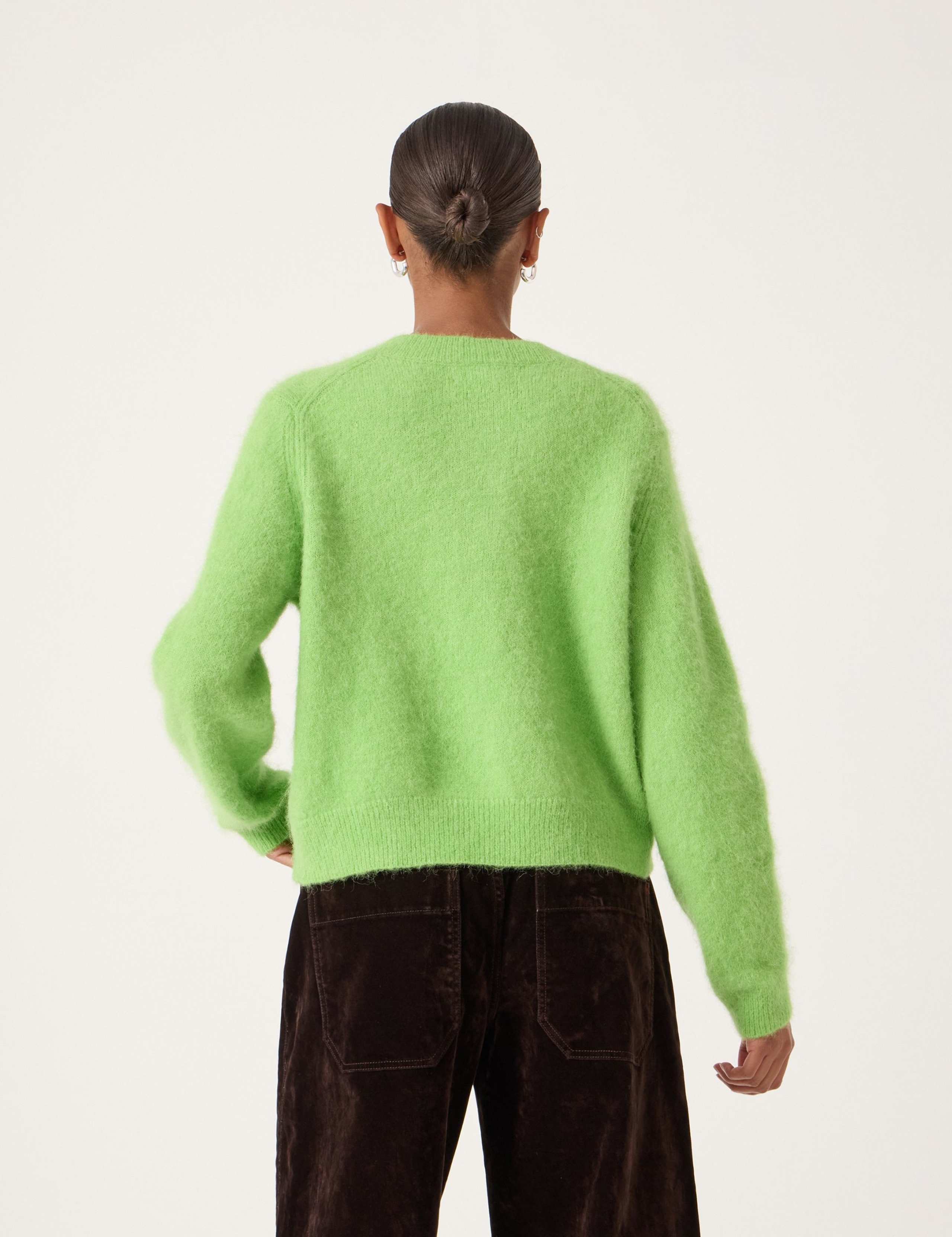 Alpaca Blend Crew Neck Cardigan 3 of 6