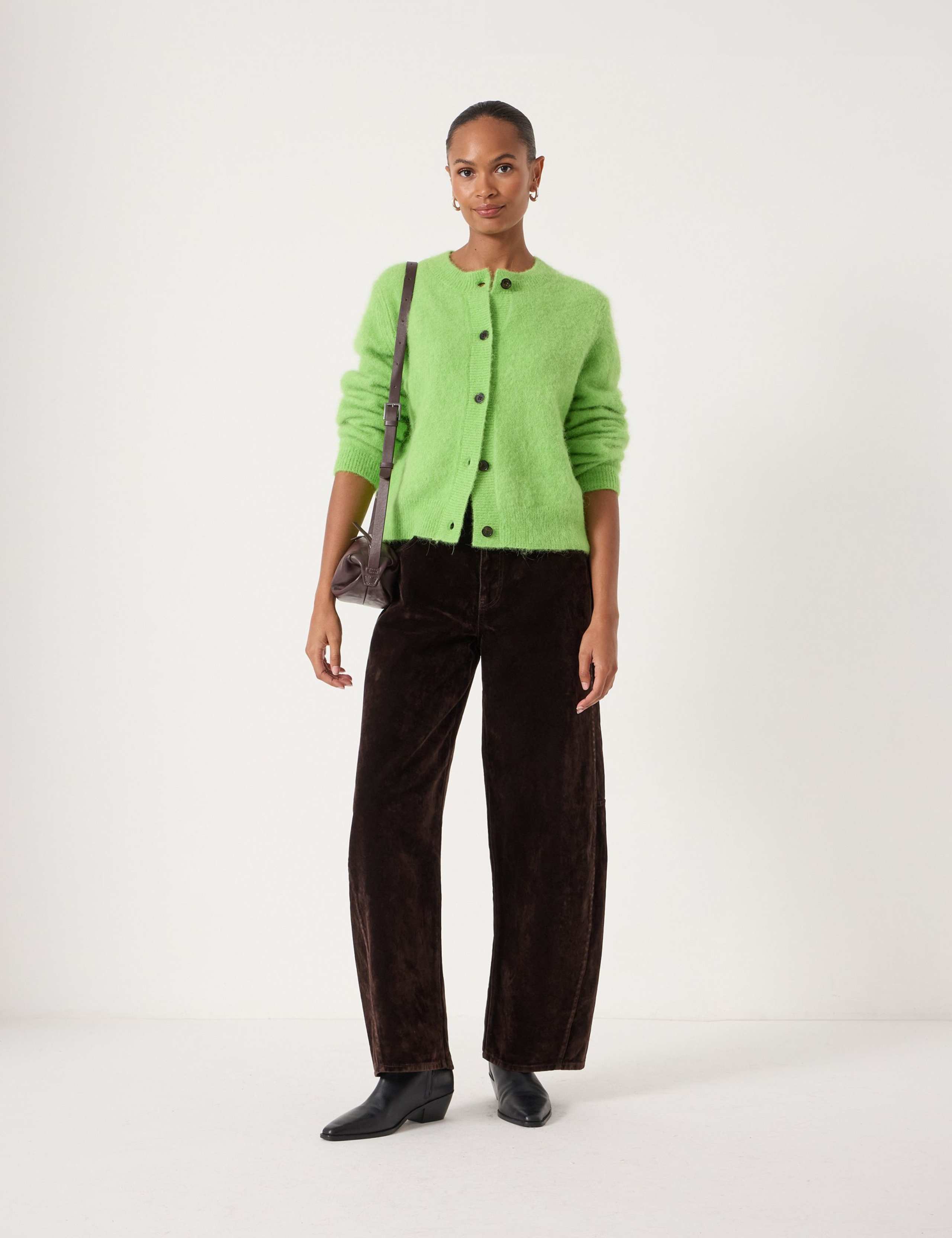 Alpaca Blend Crew Neck Cardigan 4 of 6