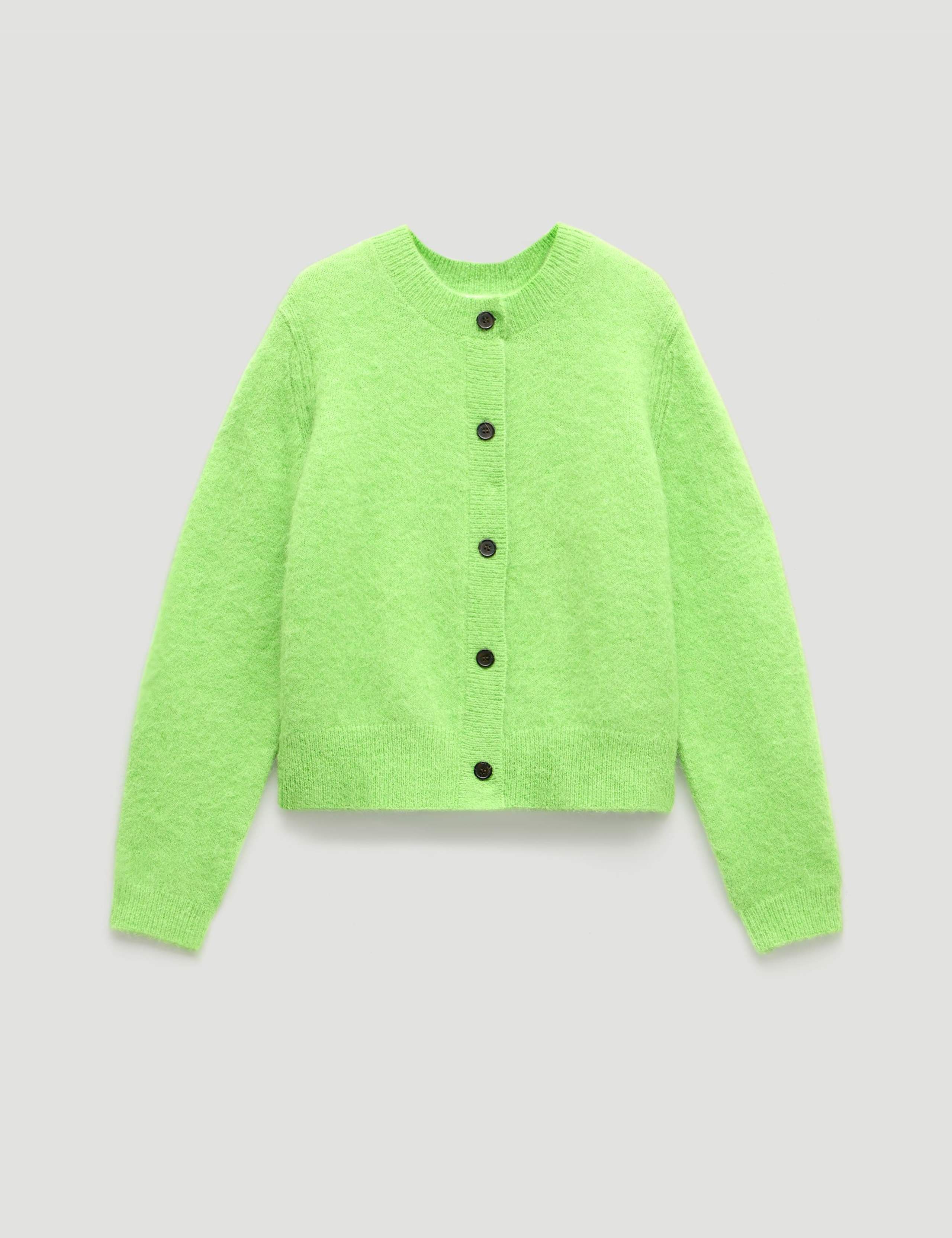 Alpaca Blend Crew Neck Cardigan 2 of 6