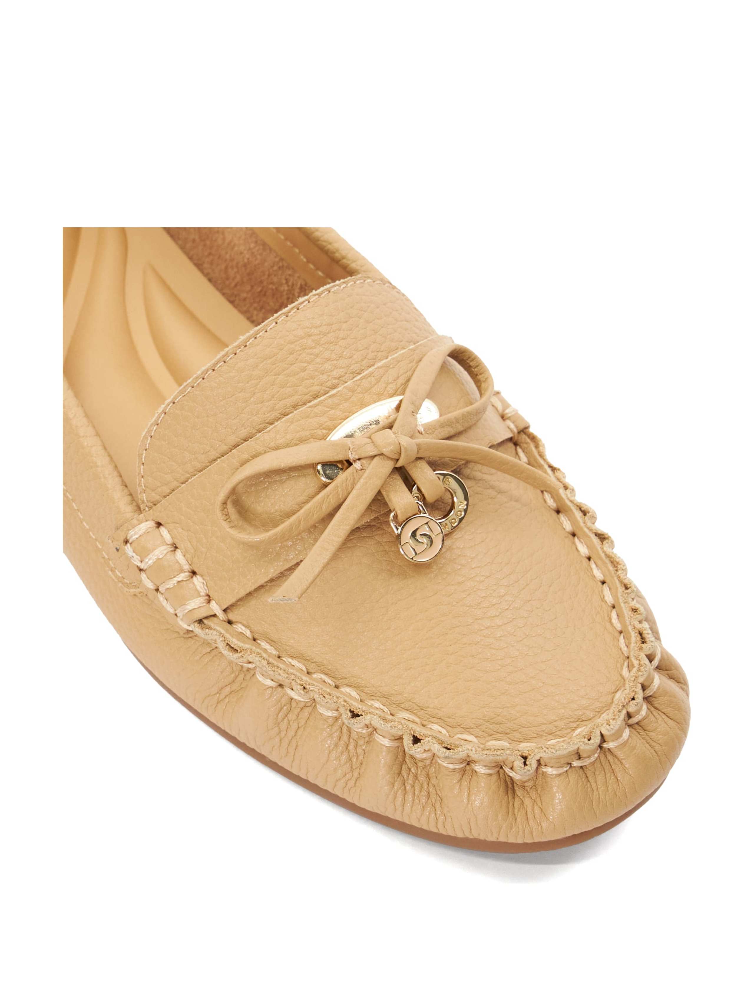 Leather Bow Flat Slip On Loafers 5 of 5