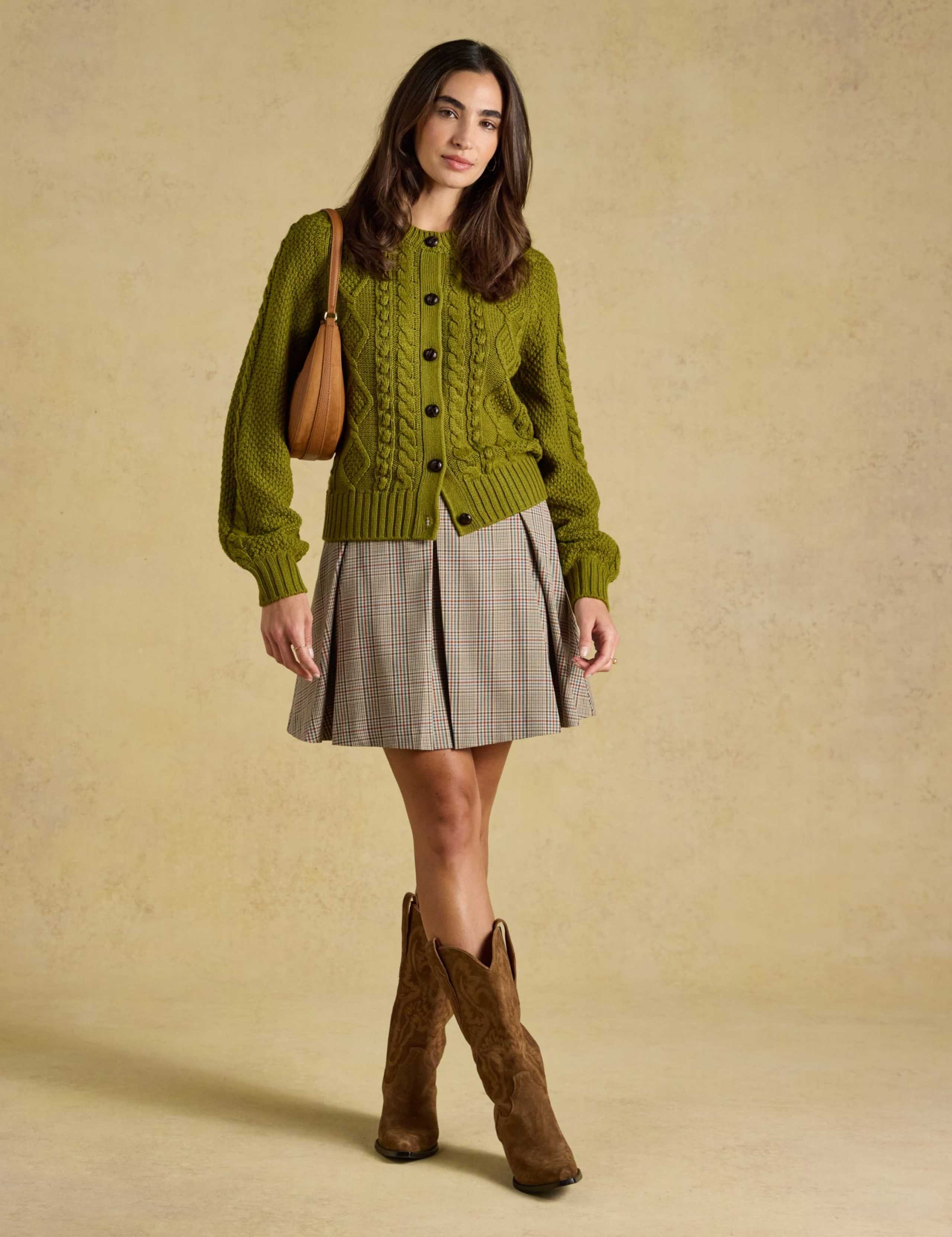 Cable Knit Crew Neck Cardigan 4 of 8
