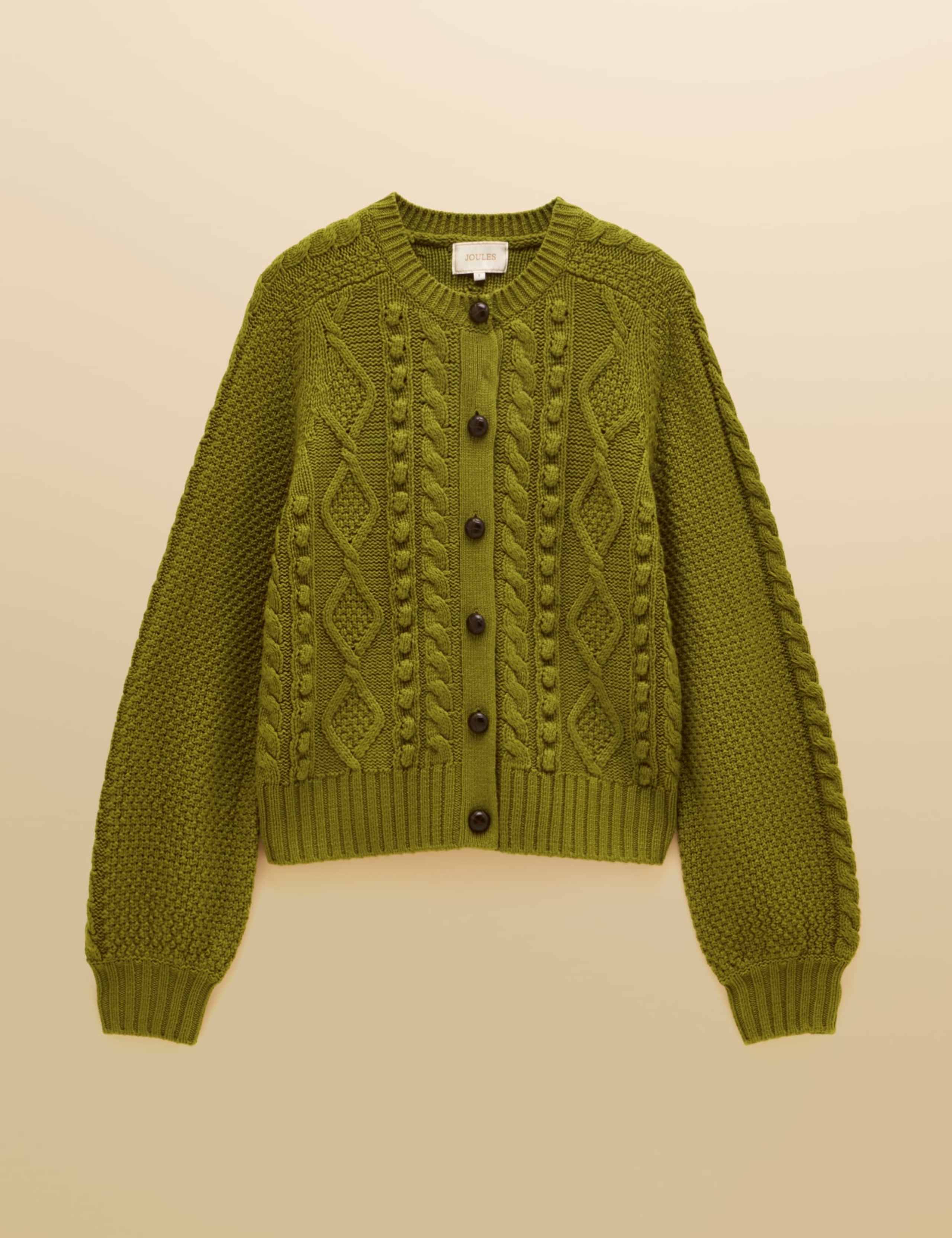 Cable Knit Crew Neck Cardigan 5 of 8