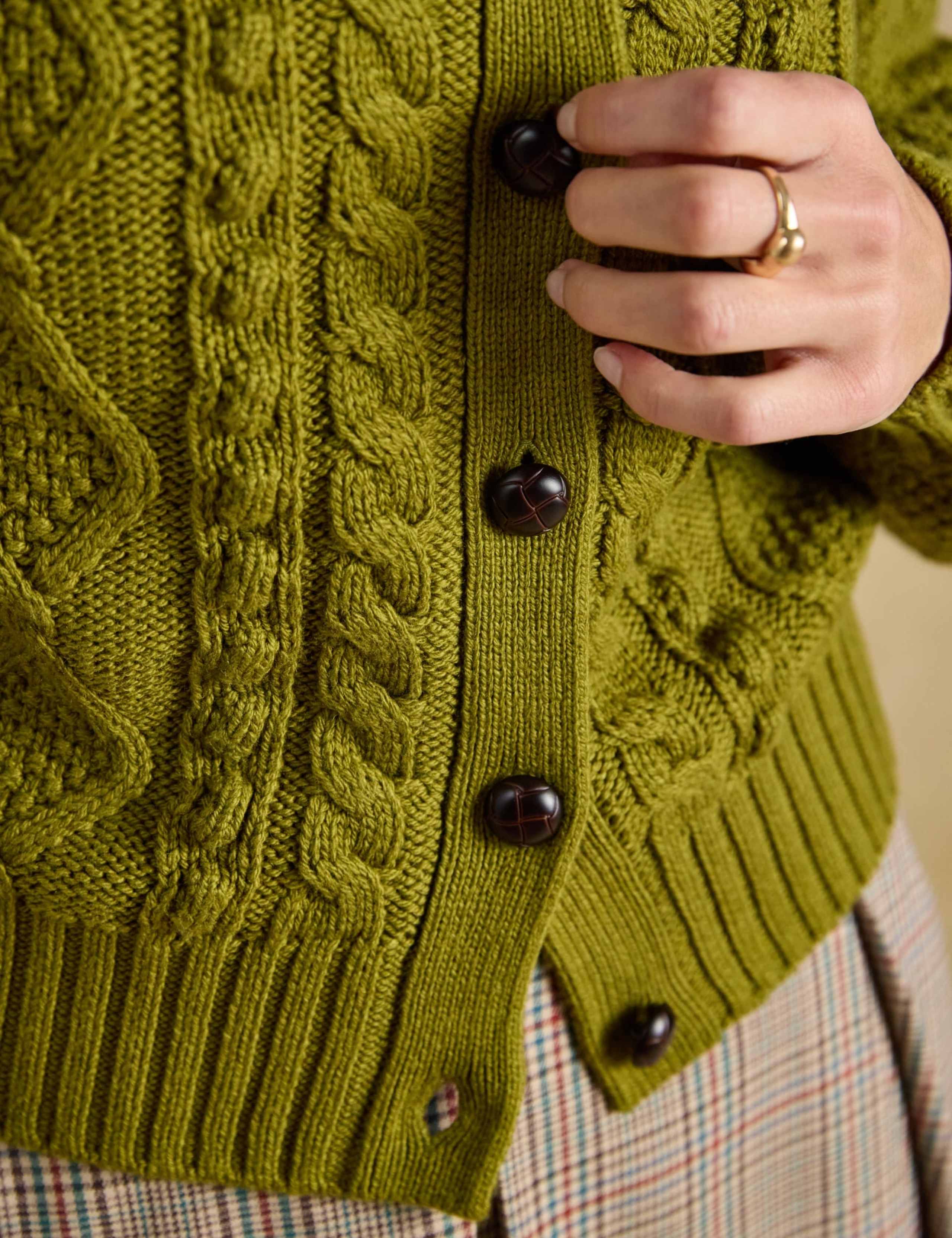 Cable Knit Crew Neck Cardigan 8 of 8