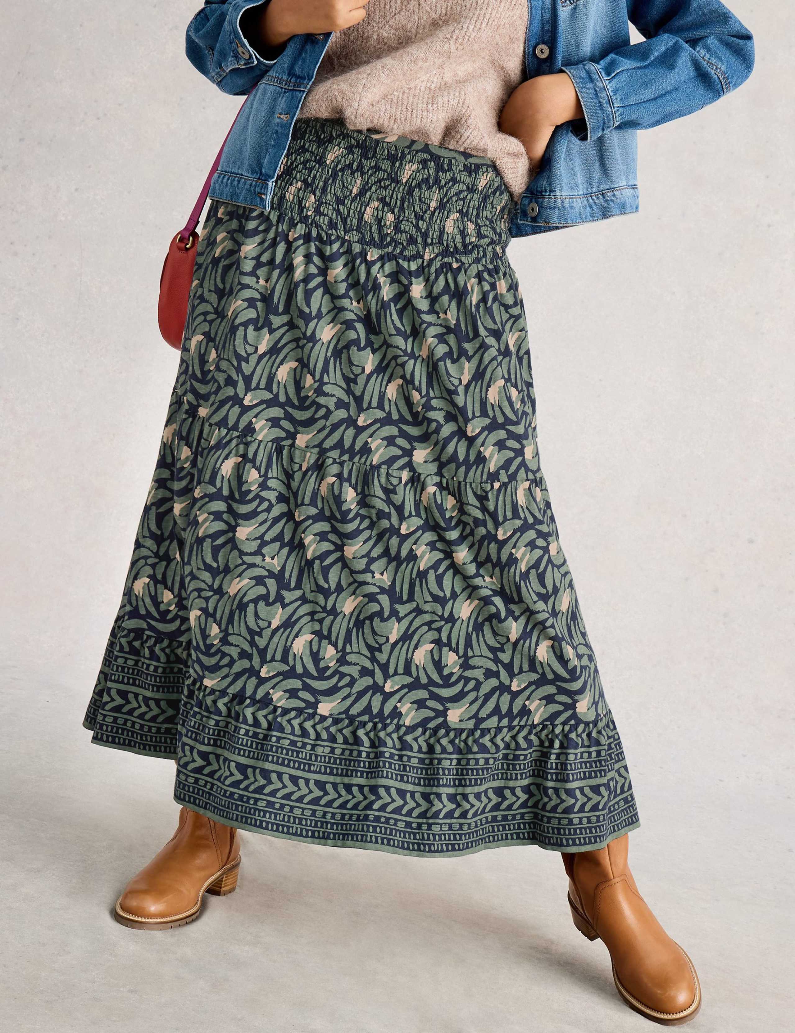 Pure Cotton Jersey Printed Maxi Skirt 3 of 6