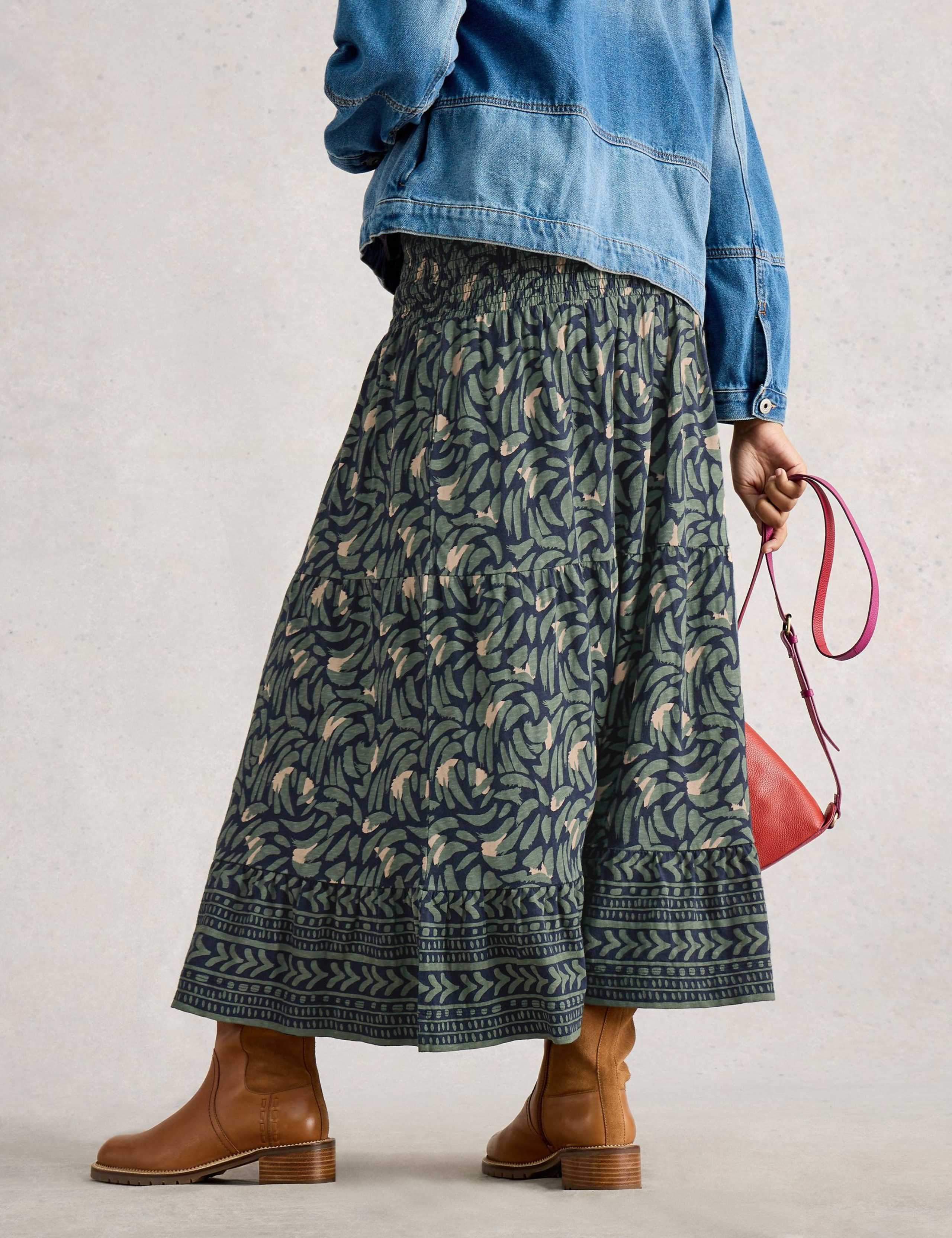 Jersey Printed Maxi A-Line Skirt 6 of 6