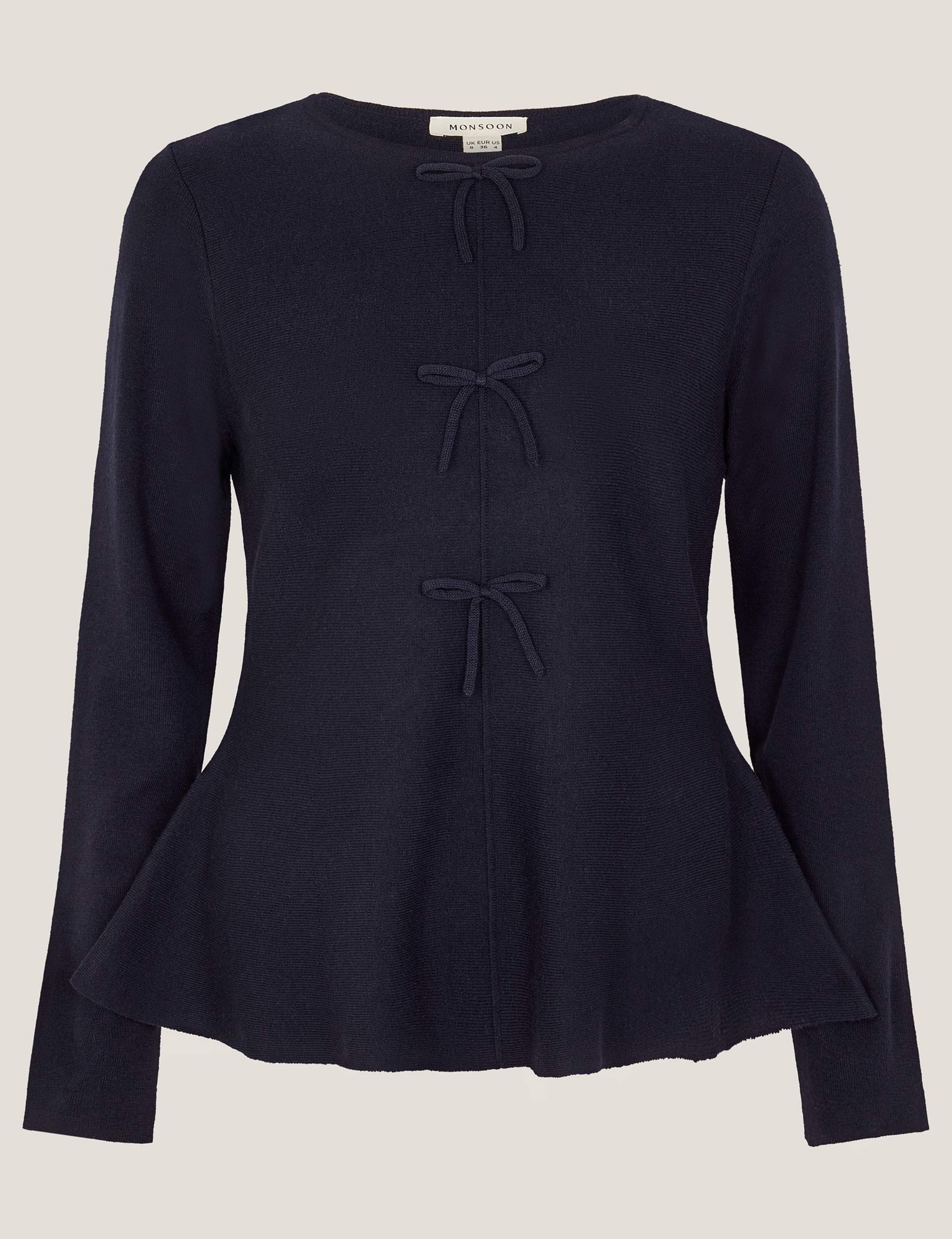 Wool Blend Peplum Bow Jumper 2 of 5